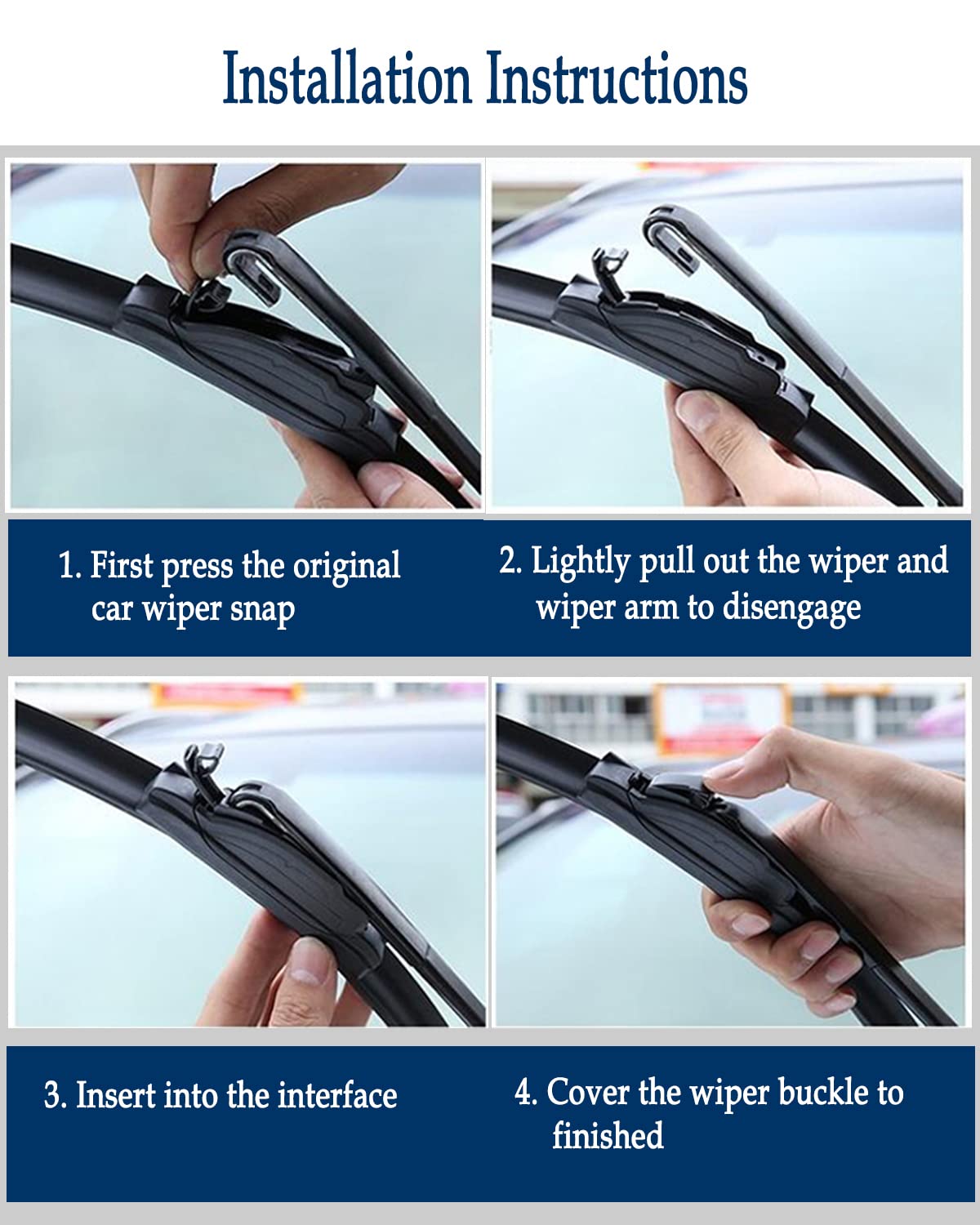 sctioansn Windshield Wiper Blades Set - 3 Wipers for Honda Pilot 2016-2020, 26"/24"/14B, AA Grade Rubber, J-H