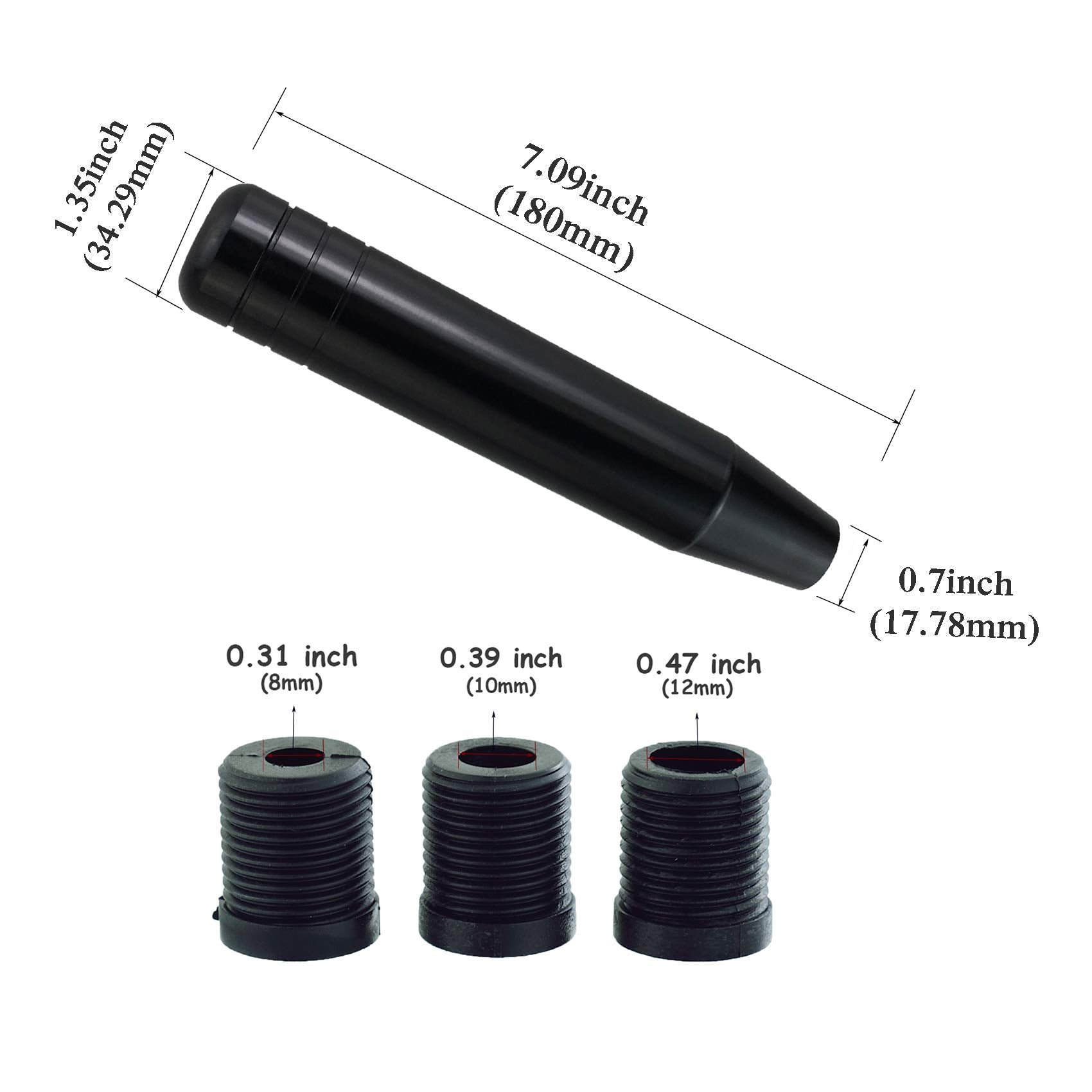 Abfer Black Shift Knob Weighted Car Gear Stick Shifter Extension Long Shifting Lever Handle Fit Most Manual Automatic Transmissi