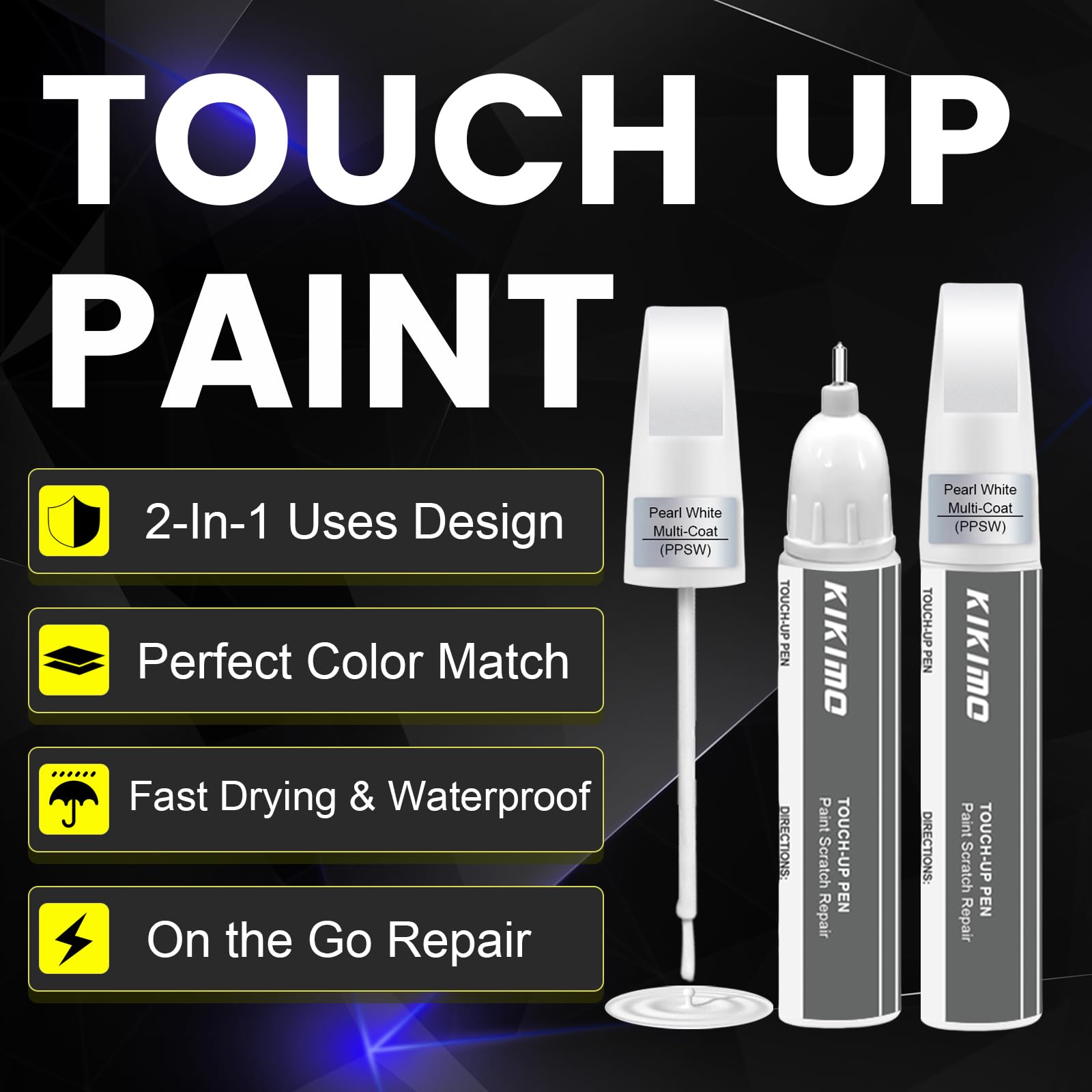 KIKIMO for Tesla Touch Up Paint(Ultra Red(PR01)), Car Paint Repair Kit for Tesla Model Y/3/S/X, 2 In 1 Scratches Repair with Pen
