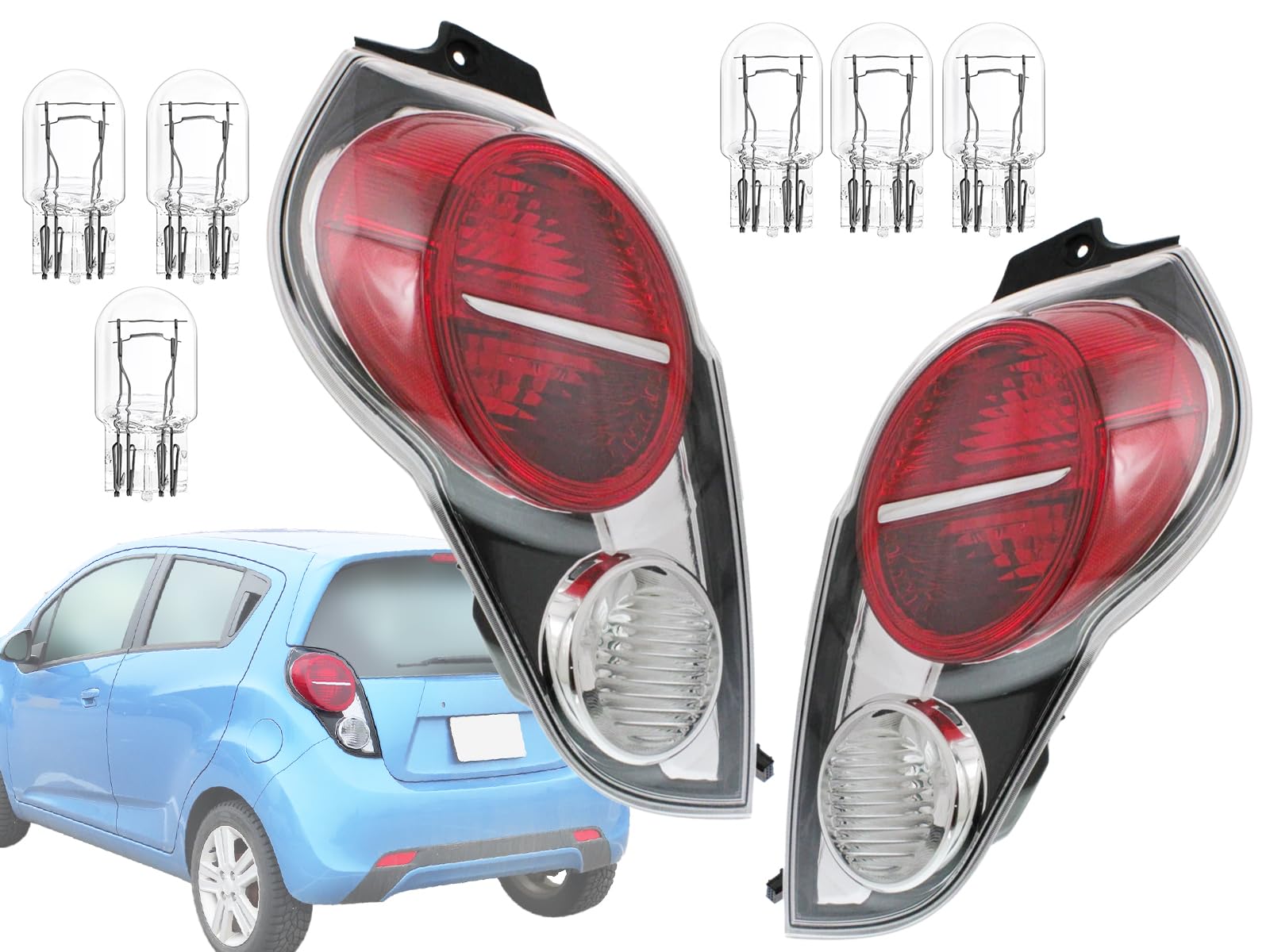 KAP Replacement for Halogen Tail Lights 2013 2014 2015 Spark with Bulbs Included 42441999 42441998 GM2801256 GM2800256 PAIR