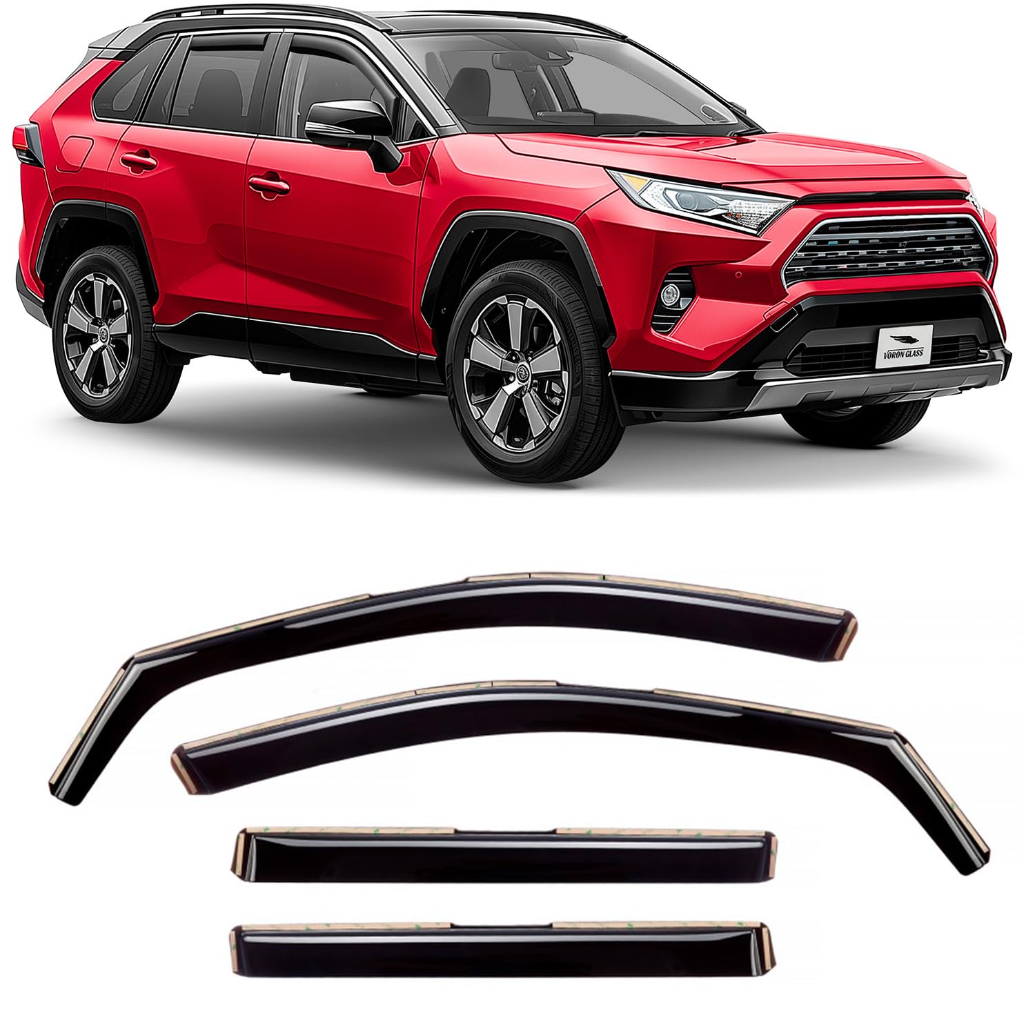 Voron Glass In-Channel Extra Durable Rain Guards For Toyota Rav4 2019-2025, Window Deflectors, Vent Window Visors, 4 Pieces - 20