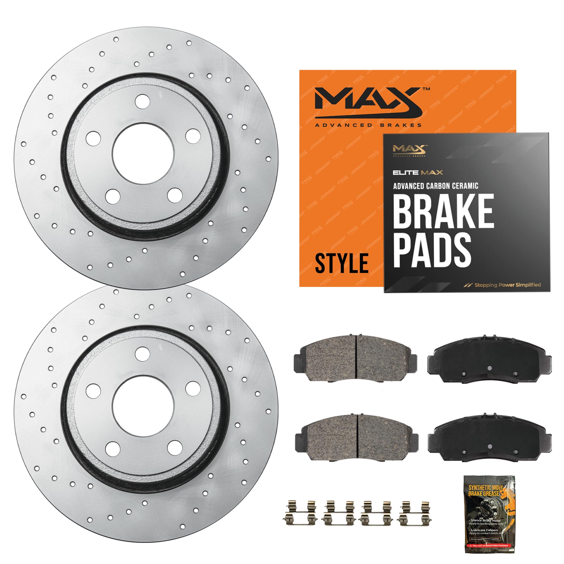 MAX Advanced Brakes - Rear Brake Kit For 2016-2018 Ford Focus | Carbon Ceramic Brake and Rotor Kit | Daily Performance Geomet Co