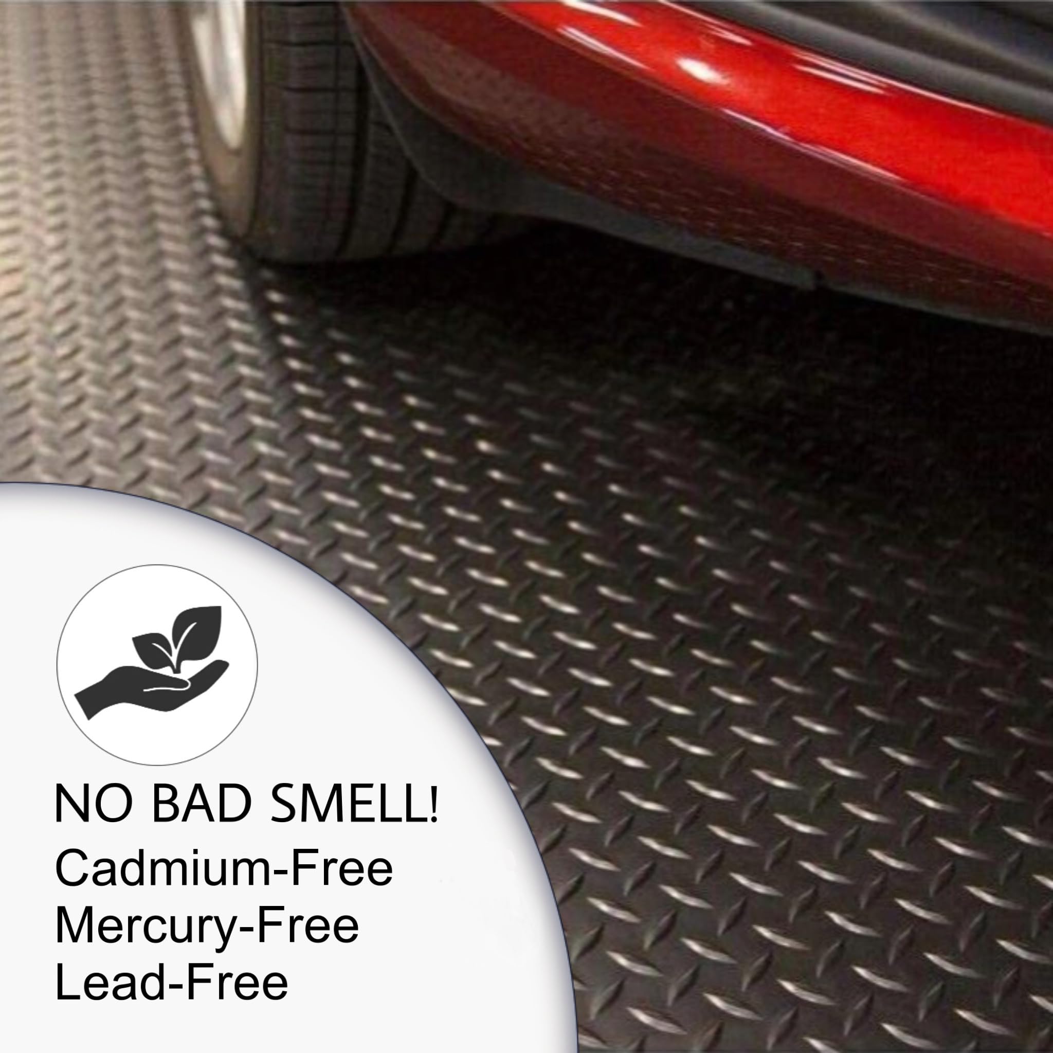SEAL 4 x 8 Ft Premium Garage Floor Mat, 2.8mm Thickened Black Commercial Grade Heavy Duty Parking Mat for Garage Floor, Golf Car