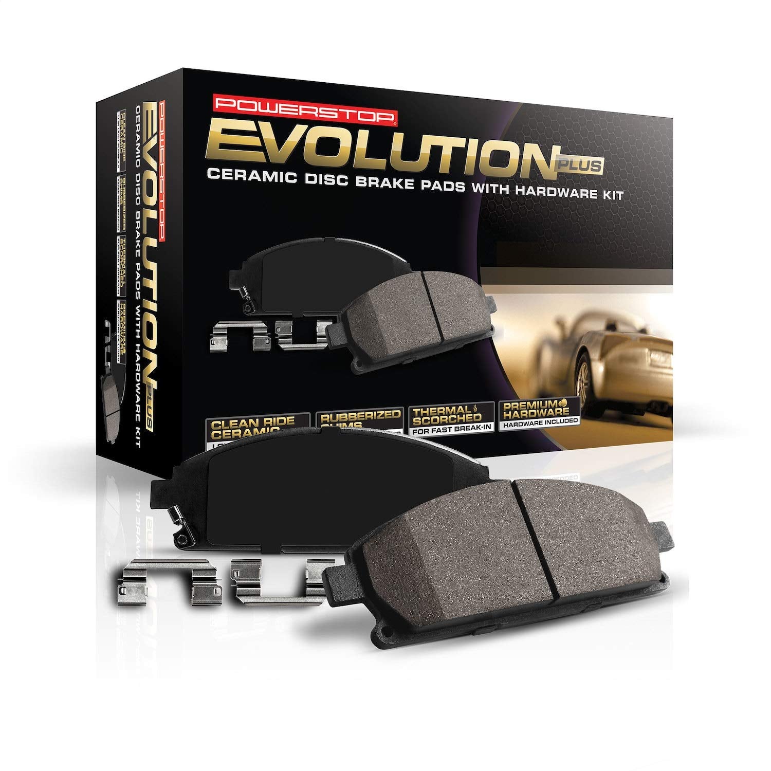 Power Stop 17-1760, Z17 Front Ceramic Brake Pads with Hardware