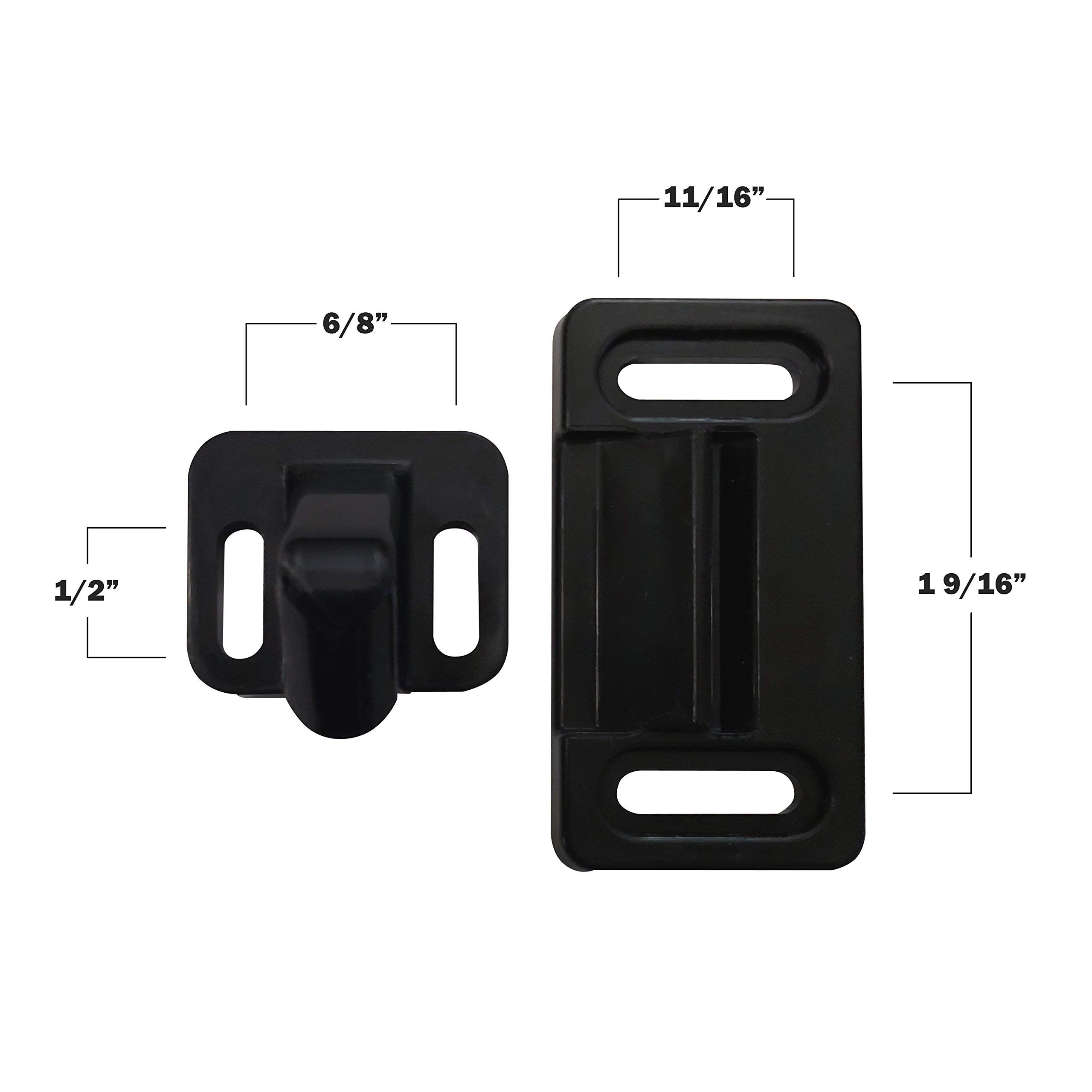Camp'N RV Screen Door Latch - Right Hand, Black Plastic Handle for Motorhome & Travel Trailers, Model SDLRH