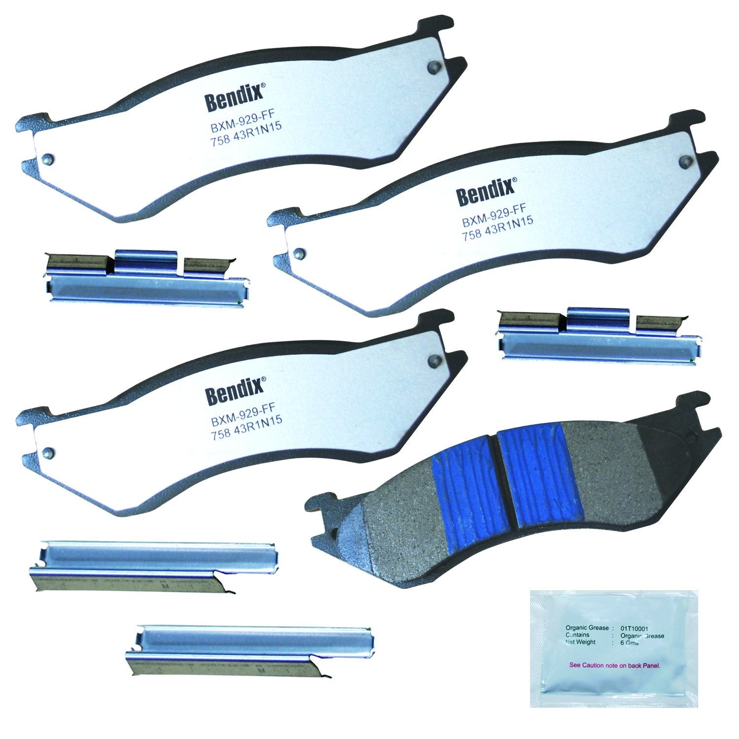 Bendix Fleet Metlok Mkd758Fm Semi-Metallic Front Brake Pads For Dodge B1500 1998, Ram 1500 2000, Ram 1500 Van 2002-1998