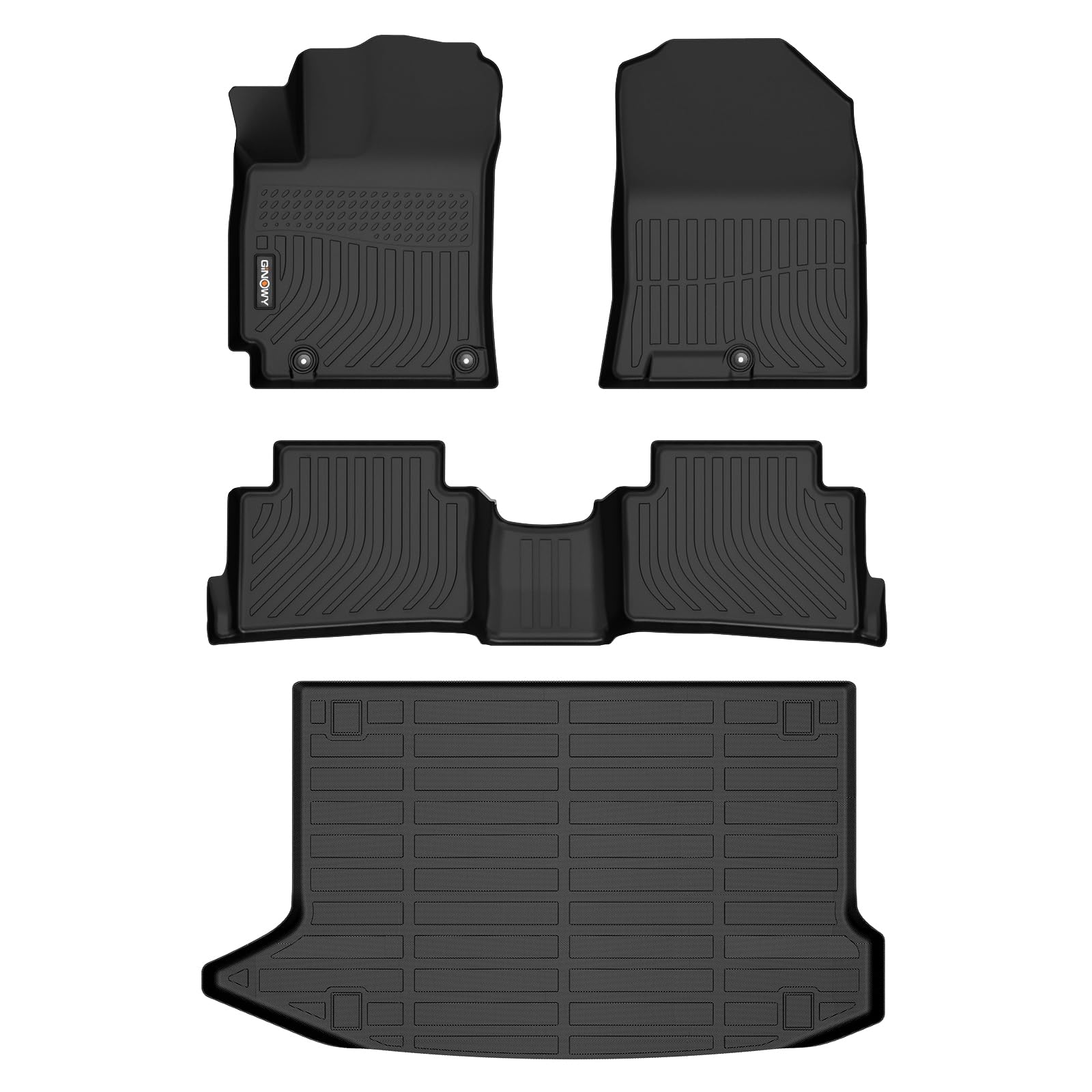 GINOWY-Floor Mats Cargo Liner Set for Hyundai Kona 2018-2023, SEL?SE?N?N Line?Limited, All Weather Car Floor Mat for Hyundai Kon
