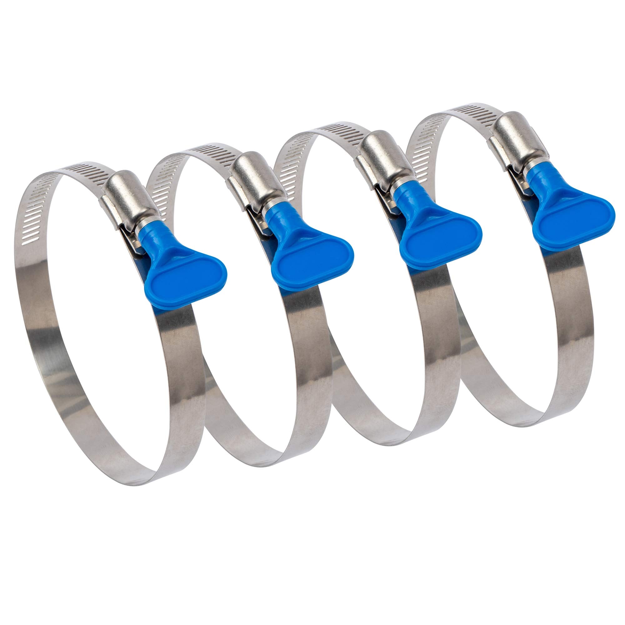 Ispinner 4Pcs 1.5 Inch Key-Type 304 Stainless Steel Worm Gear Hose Clamps, Adjustable Size Range 25-40Mm Clamps For Dryer Vent,
