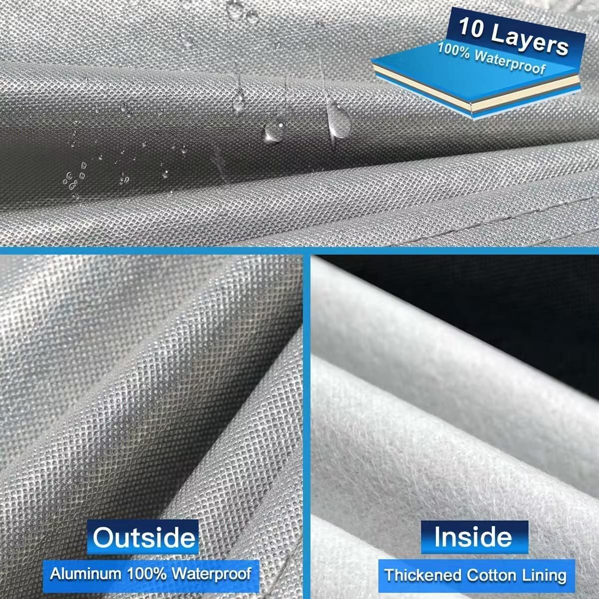 Holthly 10 Layers Minivan Car Cover Custom Fit for Toyota Sienna (1997-2024) Waterproof All Weather for Automobiles, Outdoor Ful