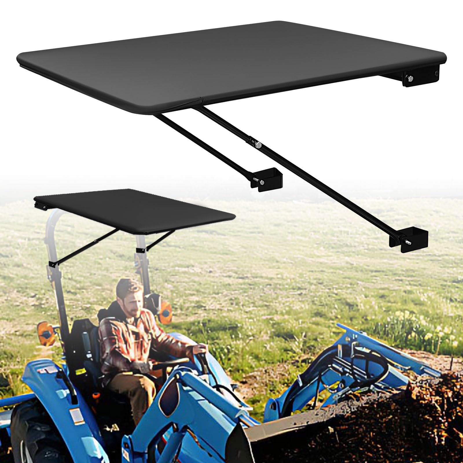 CarriTurf Universal Tractor Canopy for ROPS - UV-Resistant Sunshade for Compact Tractors, Riding Mowers, Zero Turn Mowers & Lawn