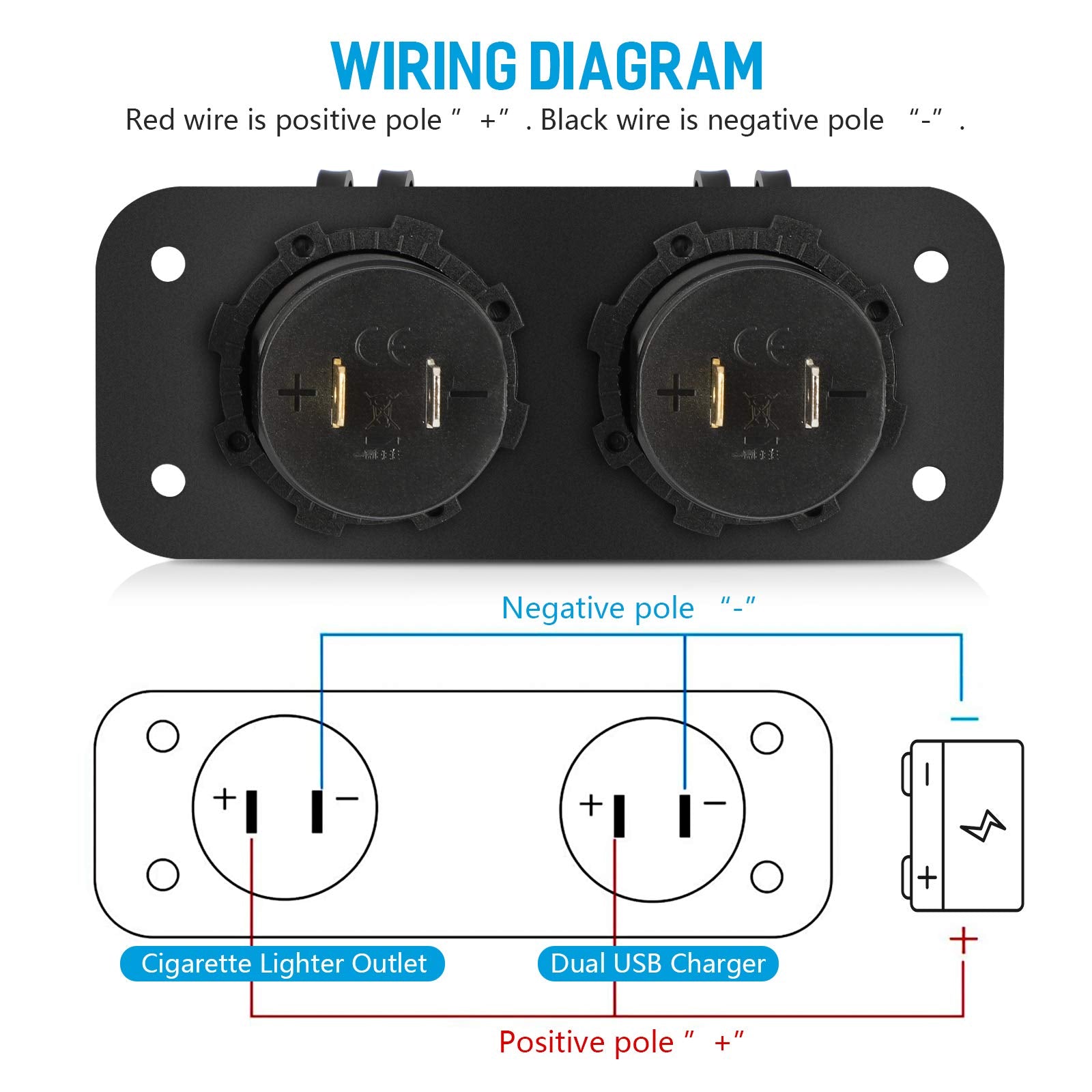 [Upgraded] Cigarette Lighter Socket Outlet Splitter, Quick Charge 3.0 Usb Charger Power Outlet With Led, 12V Usb Outlet Marine W