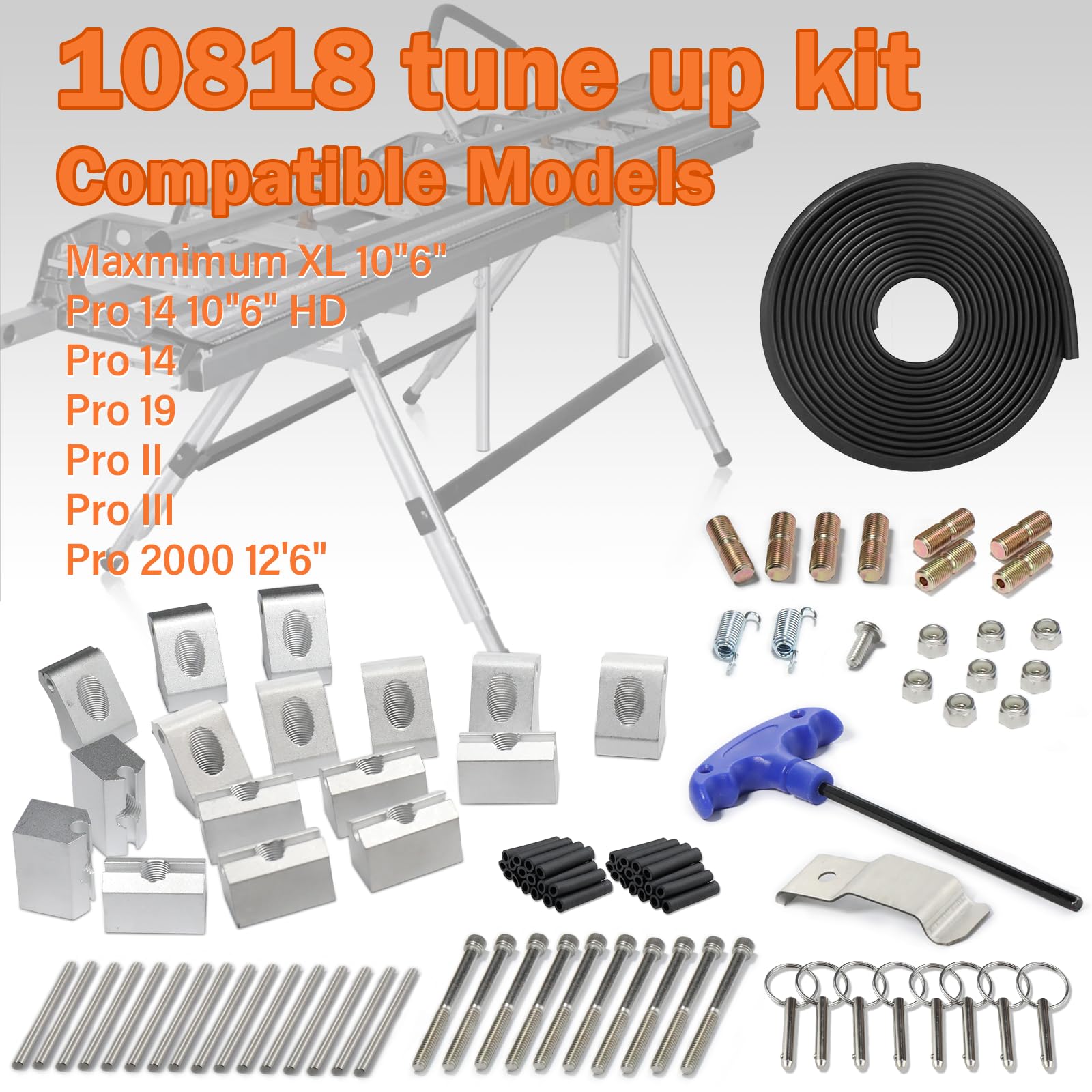 10818 Brake Tune Up Kit, Brake Parts for Tapco Maxmimum XL 10''6'', Pro 14 10''6'' HD, Pro 14, Pro 19, Pro II, Pro III, and Pro