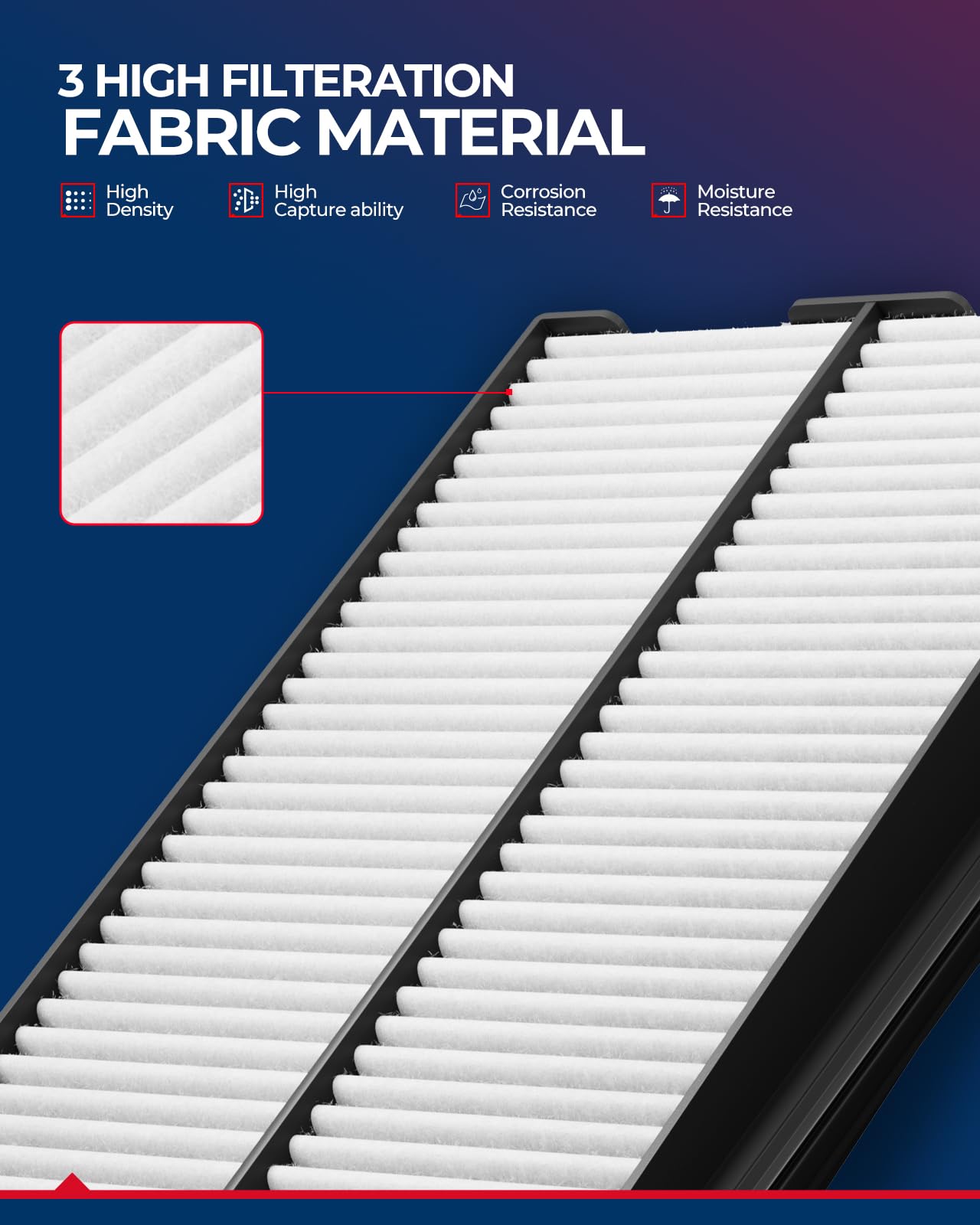 Kax Engine Air Filter, Ca12052 Replacement For Hr-V 2016-2022, Advanced Air Filter Media, Increased Acceleration