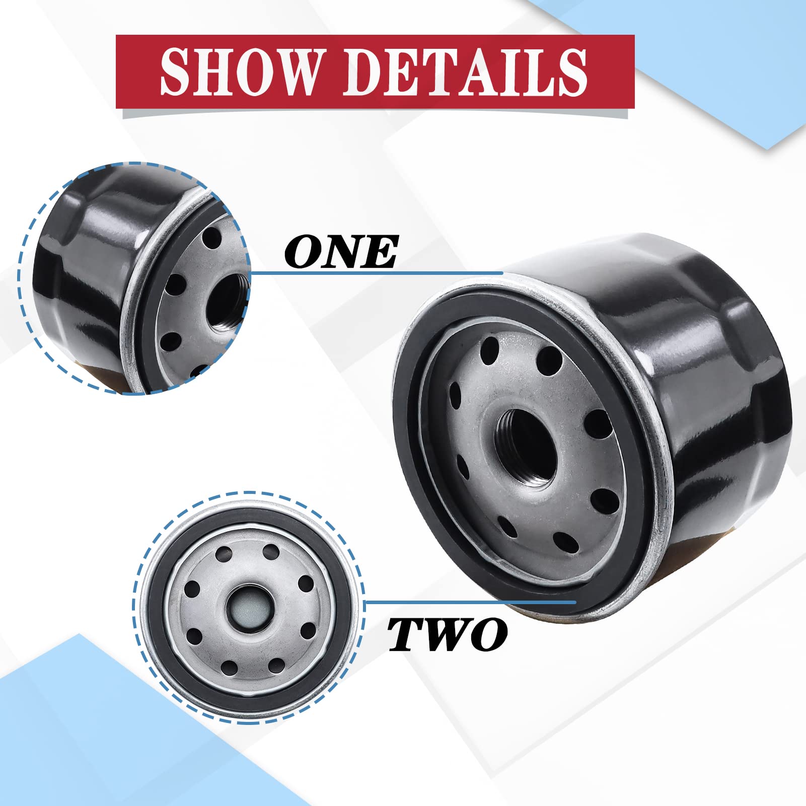 Yerbay 49065-7007 49065-0721 Oil Filter for Kawasaki FR691V FR651V FX600V FR730V FR541V FR600V FX600V FS730 FX600v FS451V FS481V