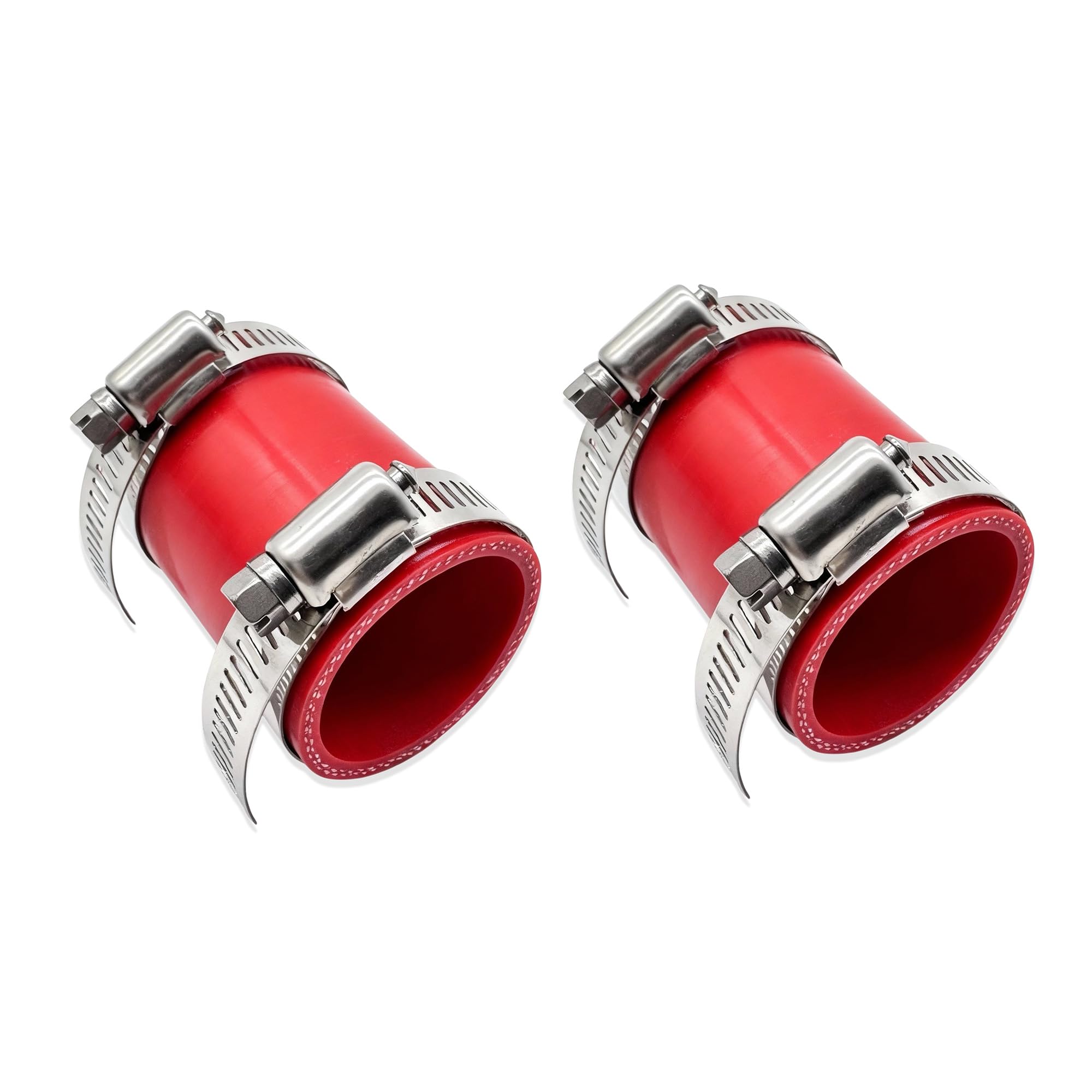 MHWTSS Reinforced 9N9652 Air Cleaner Hose Set, 2 Pack Red Intake Hoses with Fabric Cord Layer and 4 Clamps for Ford 9N 8N 2N NAA