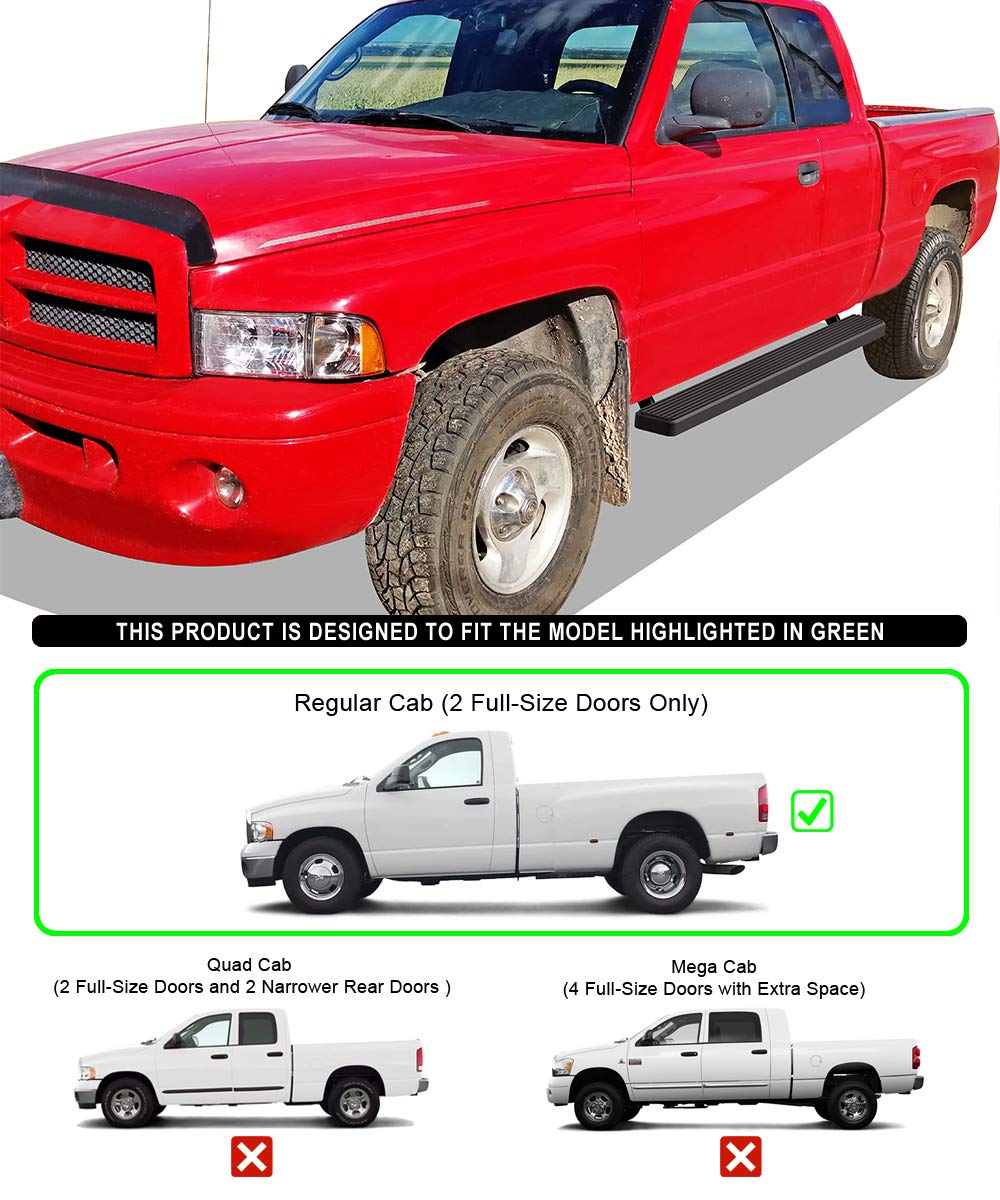 APS Running Boards (Nerf Bars Side Steps) Compatible with Dodge Ram 1500 1994-2001 Club Cab & Ram 2500 3500 1994-2002 (Exclude 0