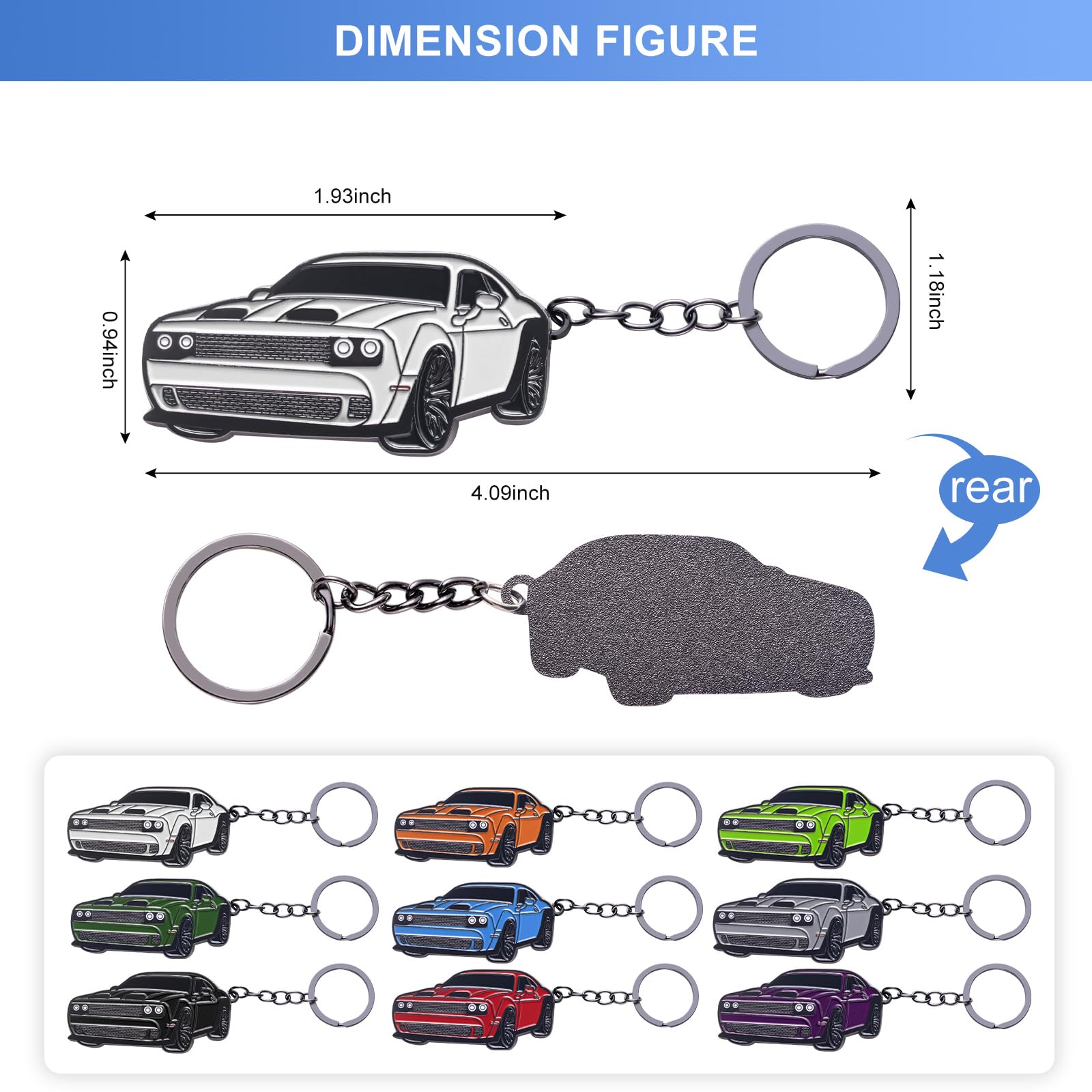 Zuxiaoyaya For Challenger Keychain Accessories Srt,Key Chain For Dodge Challenger Hellcat Accessories Srt Sxt