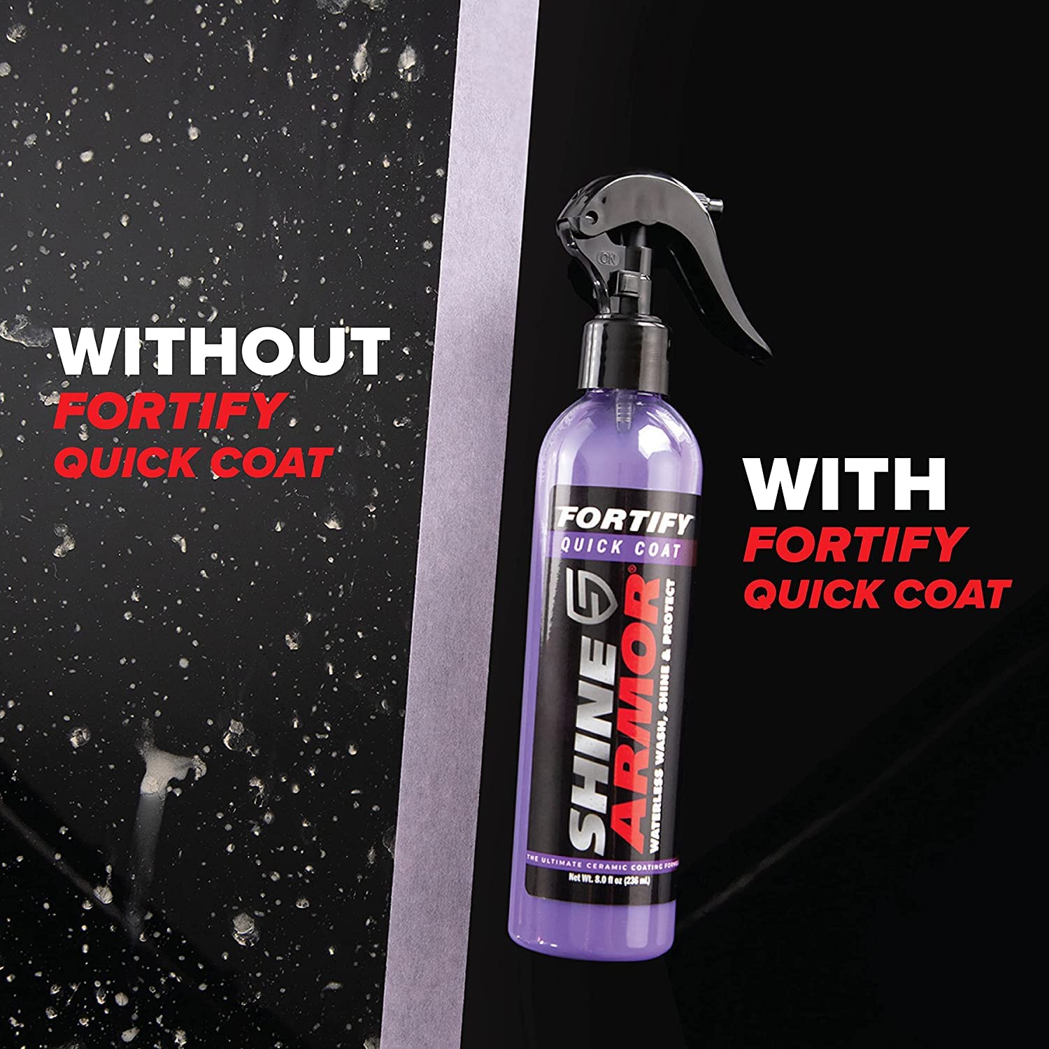 Car Wax Spray And Ceramic Coating For Cars - 3 In One Waterless Car Wash And Detailing For Maximum Shine - High Gloss Top Coat,