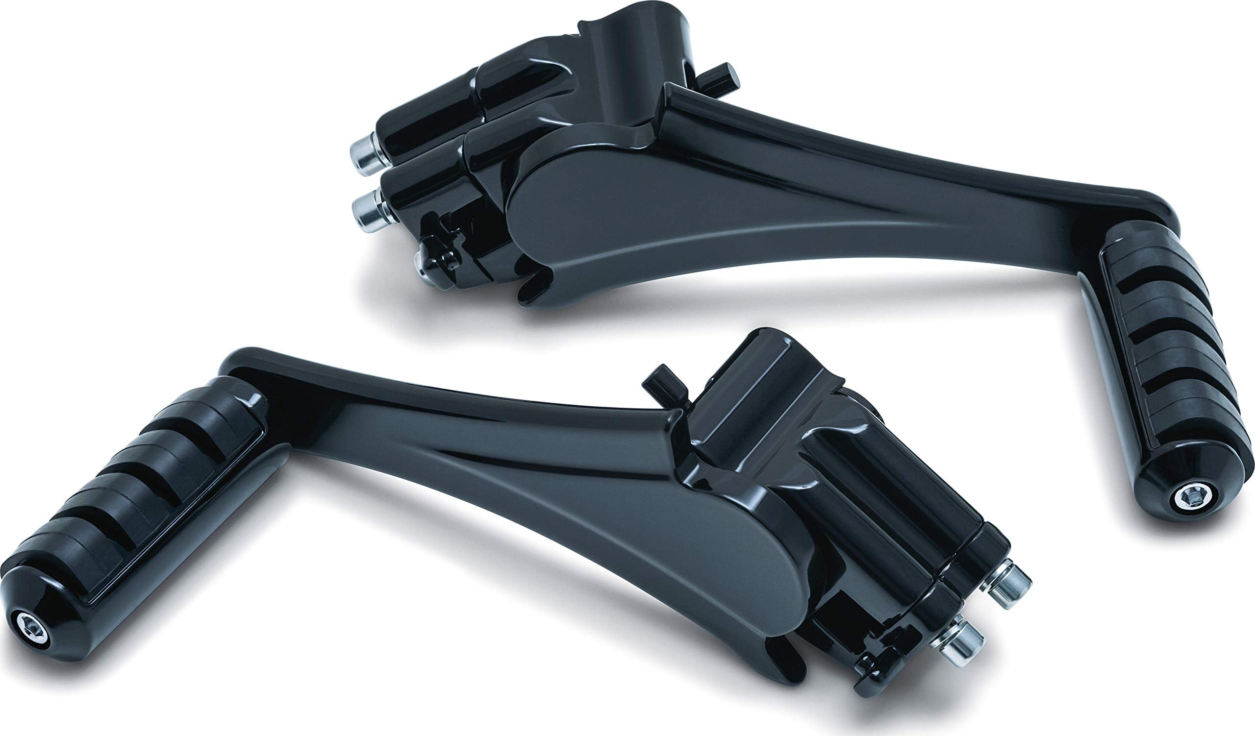 Kuryakyn 7059 Motorcycle Footpegs: Adjustable Passenger Pegs for 2010-19 Harley-Davidson Motorcycles with Fixed Mounts, Gloss Bl