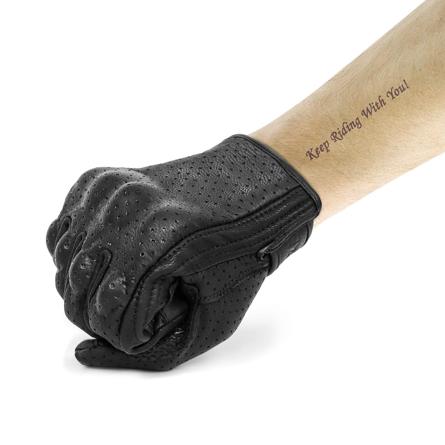 Superbike Updated Full Finger Anti-Slip Motorcycle Gloves Hard Knuckle Perforated Motorcycle Riding Gloves (Updated,Perforated,