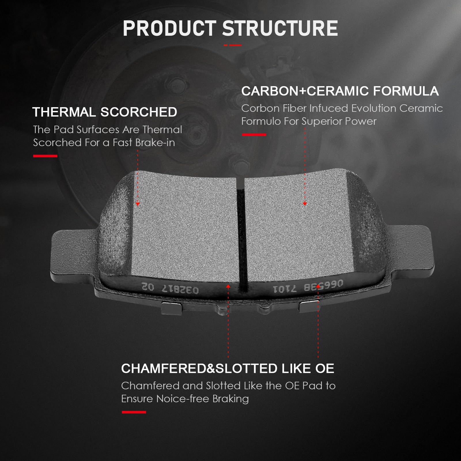 Cciyu D1089 D1088 Front Rear Ceramic Brake Pads Kits 8Pcs Fit For 2005-2010 For Honda Odyssey