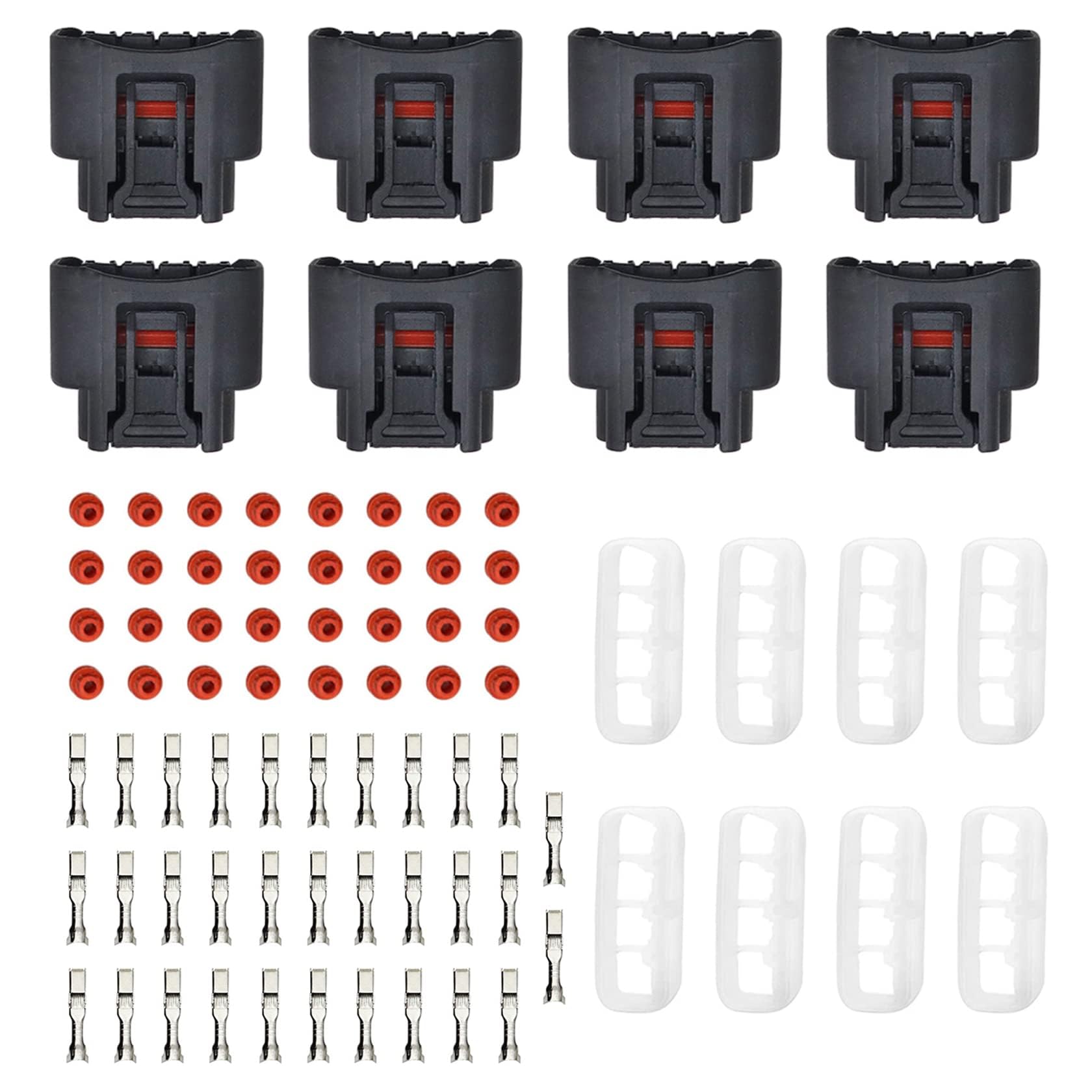 FZJDSD 8Pcs Ignition Coil 4Pin Plug Connector fit for Corolla Matrix Yaris Camry Prius RAV4 Highlander Solara Celica fit for Che