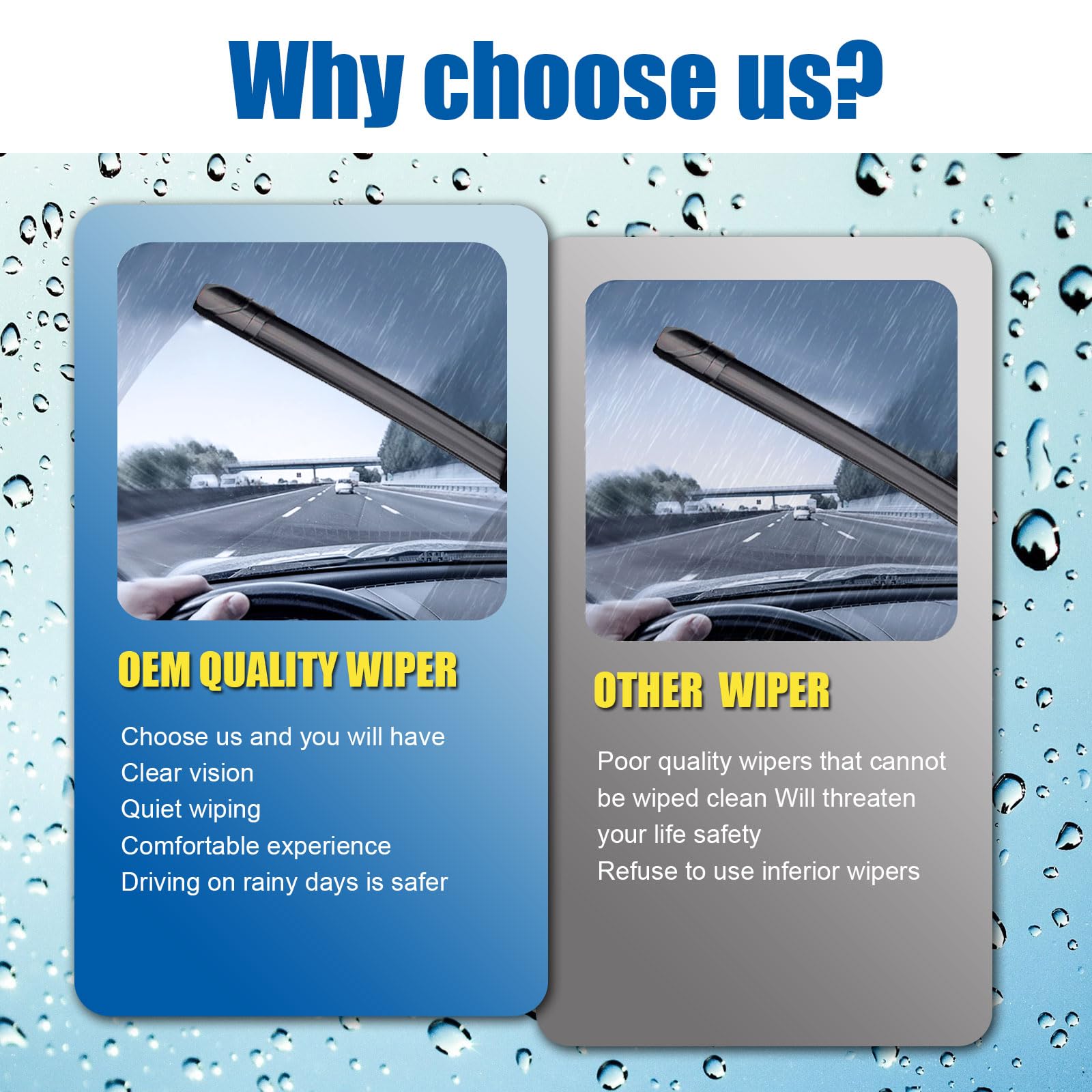 Hrsno 22''+22'' Windshield Wipers With 15'' Rear Wiper Blade Sets Automotive Replacement For Ford Expedition 2009-2016,Easy For