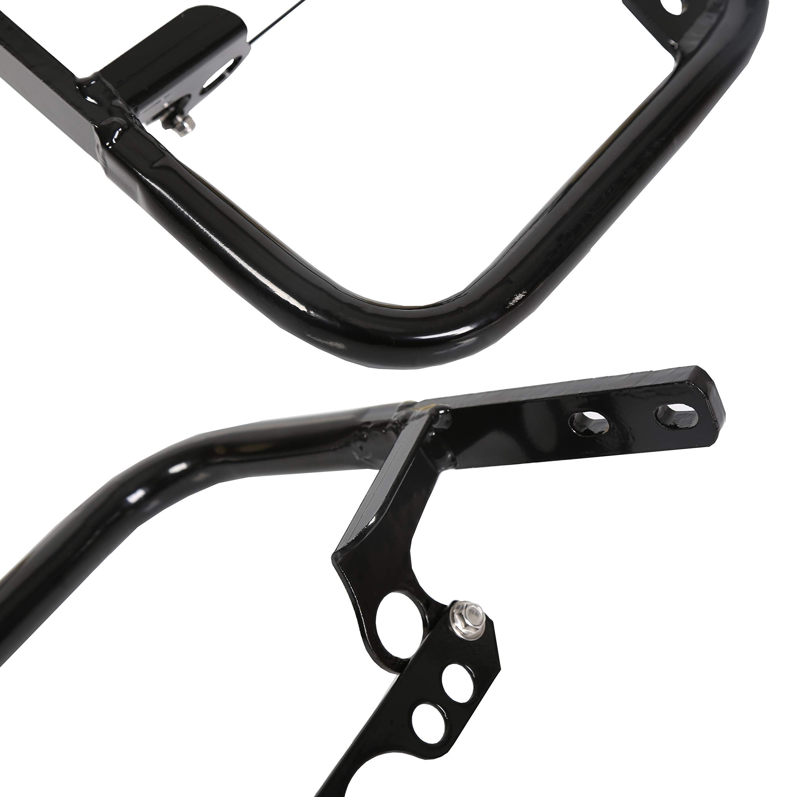 ECOTRIC Rear Bumper Grab Bar for Yamaha YFZ 450 (2004-2013) - Black Aluminum, Medium Size, Model VC-LYHD-45