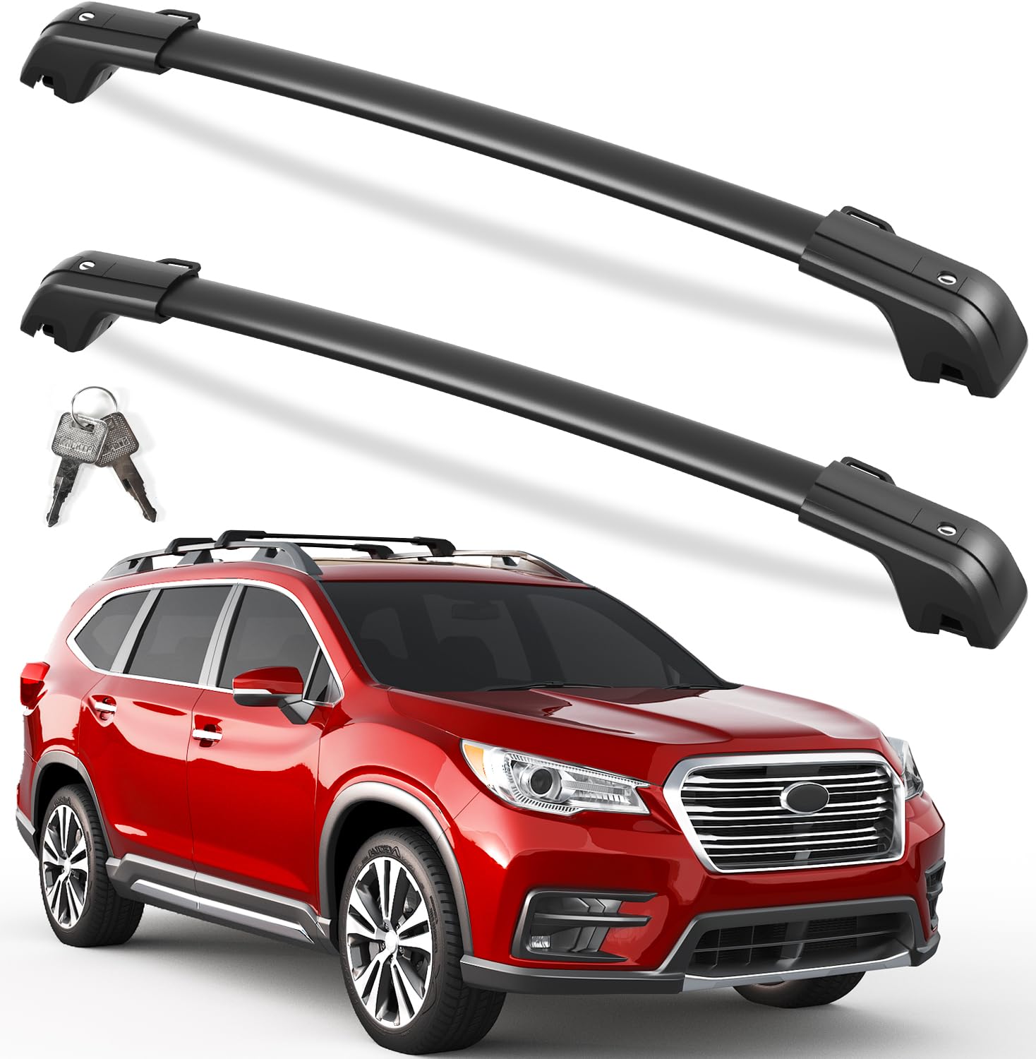KINGGERI 330lbs All Aluminum Roof Rack Cross Bars Compatible with Subaru Ascent 2019-2026, Lockable Heavy Duty Roof Rails Crossb