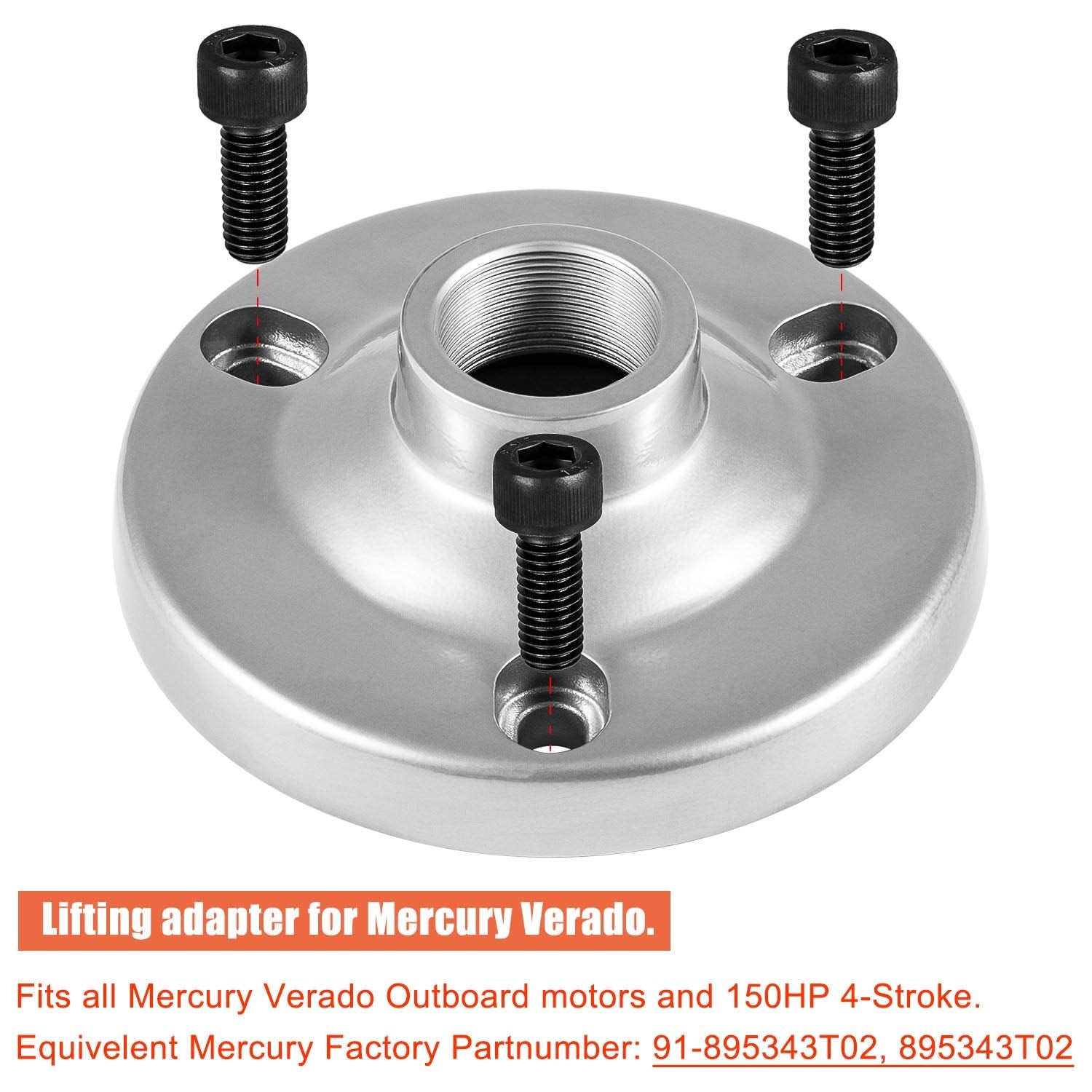Camoo for Mercury Verado Lifting Adapter with Bolts MT0024 High Strength Stainless Steel Replaces OE 91-895343T02, 895343T02