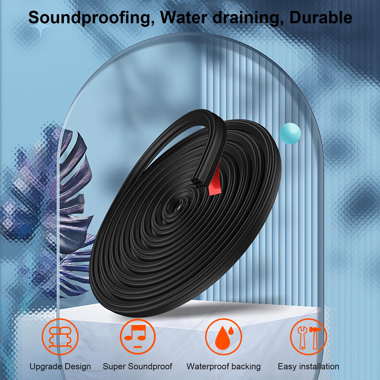 52.5Ft Car Door Seal Strip for Truck Car Weather Stripping Universal Self Adhesive Large Auto Door Soundproofing Weatherstrip fo