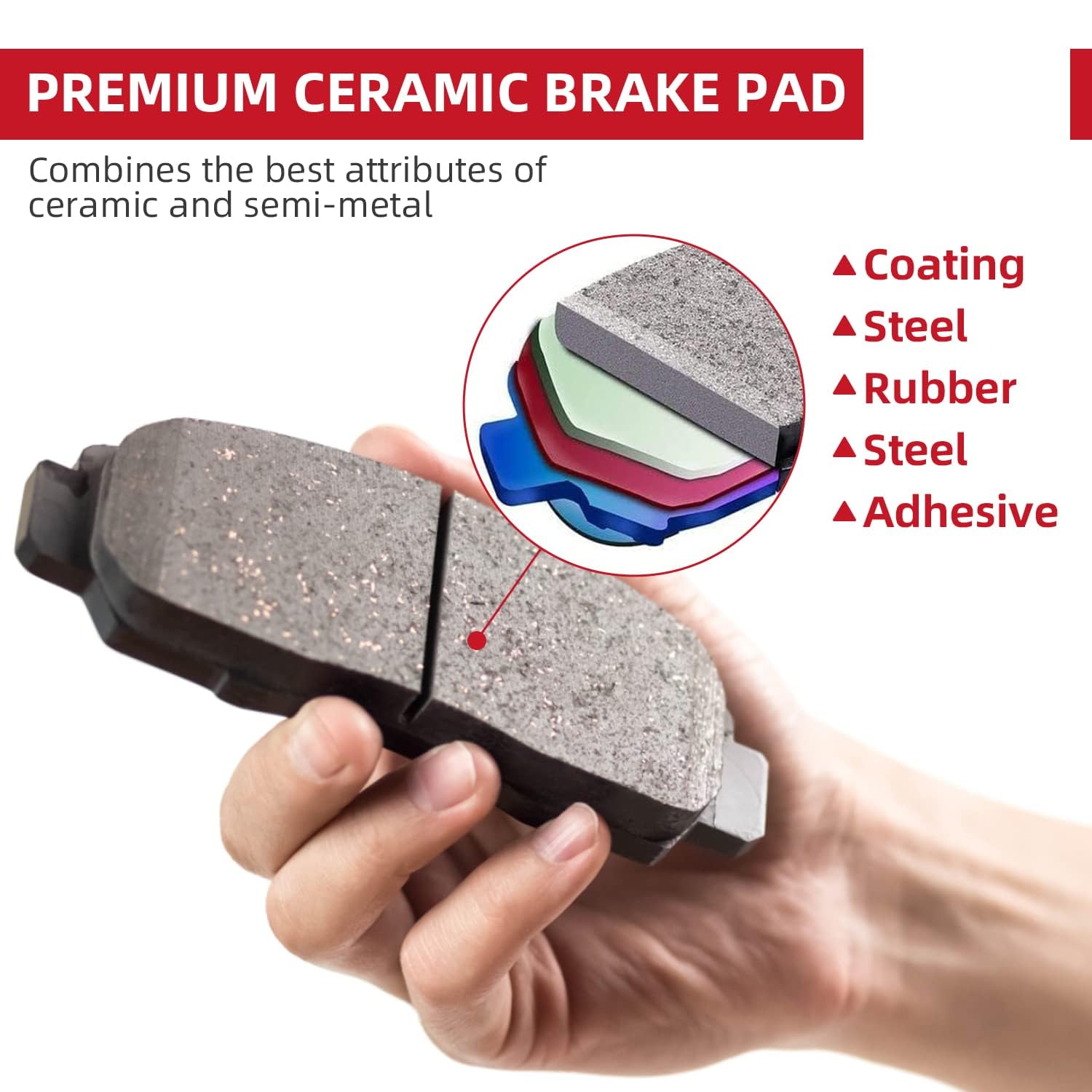 EXPPOWER Front Rear Ceramic Brake Pads Kit For 2013 2014 2015 2016 2017 for Nissan Altima