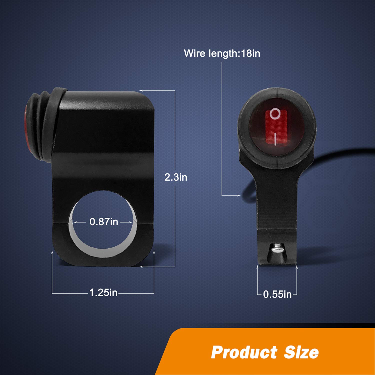 ATV Light Switch 12V Handlebar Switch Waterproof Motorcycle Light Switch CNC Aluminum Alloy Handlebar Toggle Switch for Motorcyc
