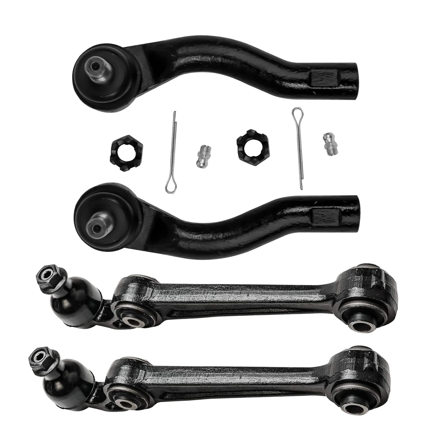 Detroit Axle - 4pc Front End Control Arms Kit for 07-12 Ford Fusion Lincoln MKZ, 07-09 Mercury Milan, 2 Lower Forward Control Ar