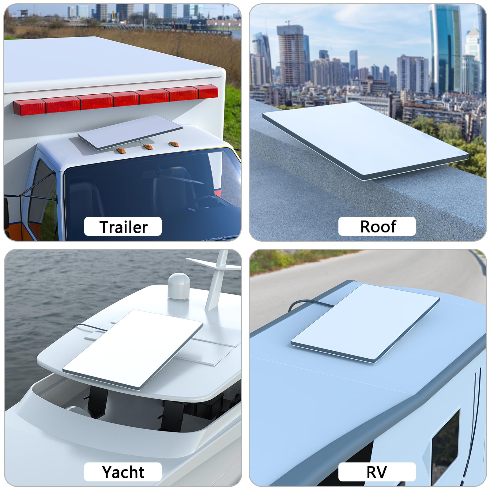 HOLACA Starlink Gen 3 Mobility Mount, Anti-Theft Aluminum Roof Mount, White/Black, Model DF5012 for RV, Trailer, Yacht