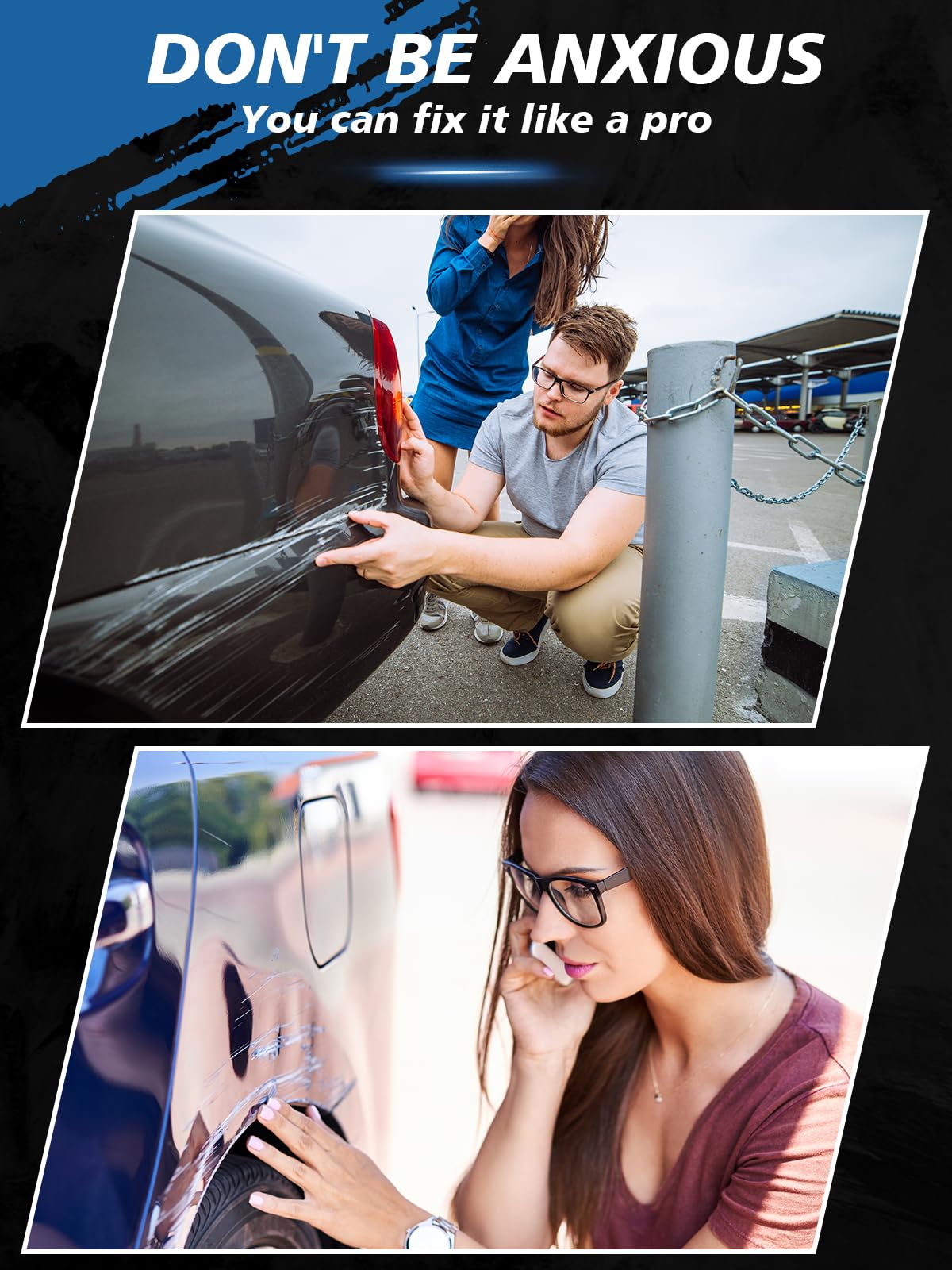 Syoauto Gloss Black Car Touch Up Paint, Auto Touch Up Paint Gloss Black Scratch Repair Automotive Gloss Black Car Paint Pen 2 In