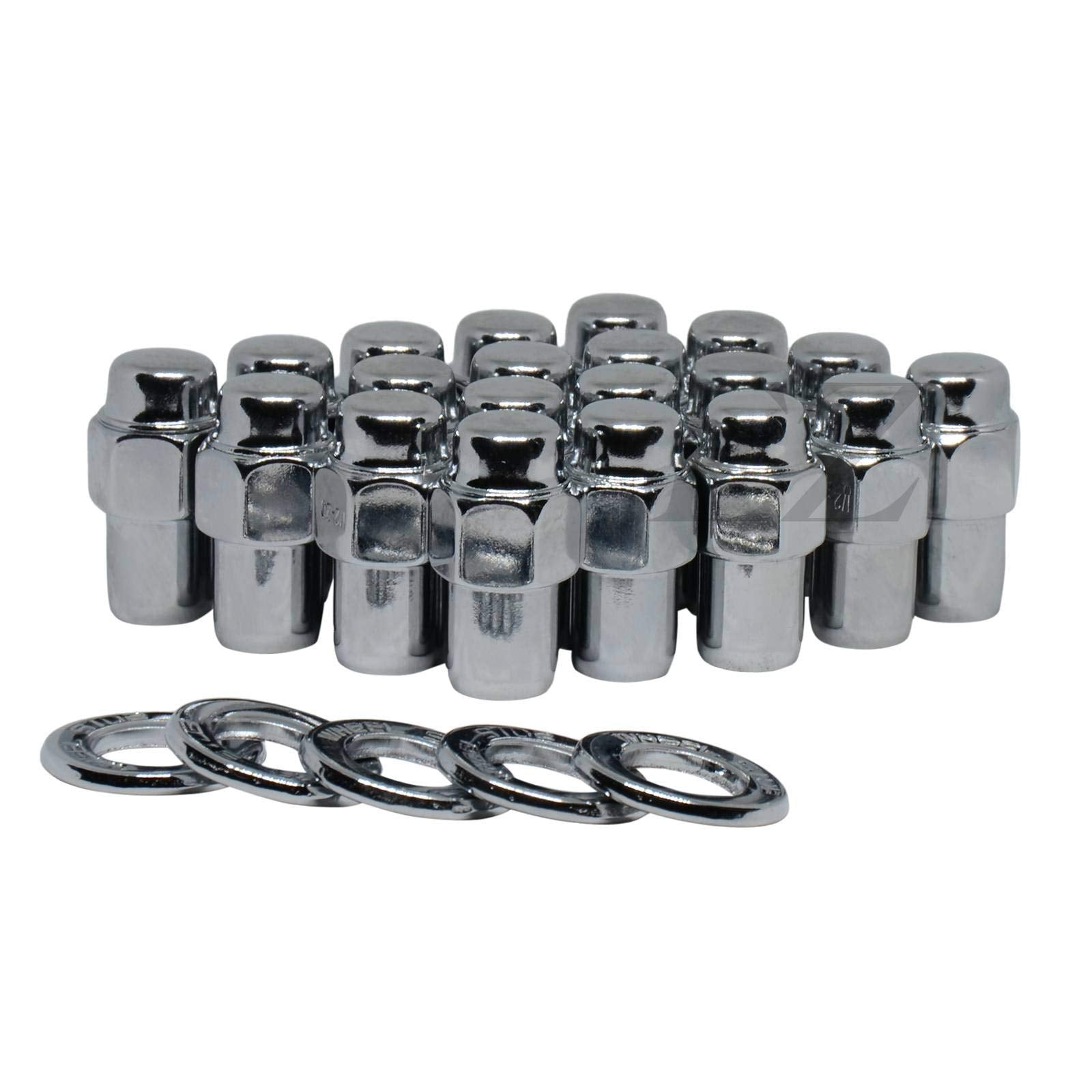 24 Cragar Standard Mag Lug Nuts 7/1620 with Center Washer 0.76 Shank 0.68 Diameter 1.57 Length