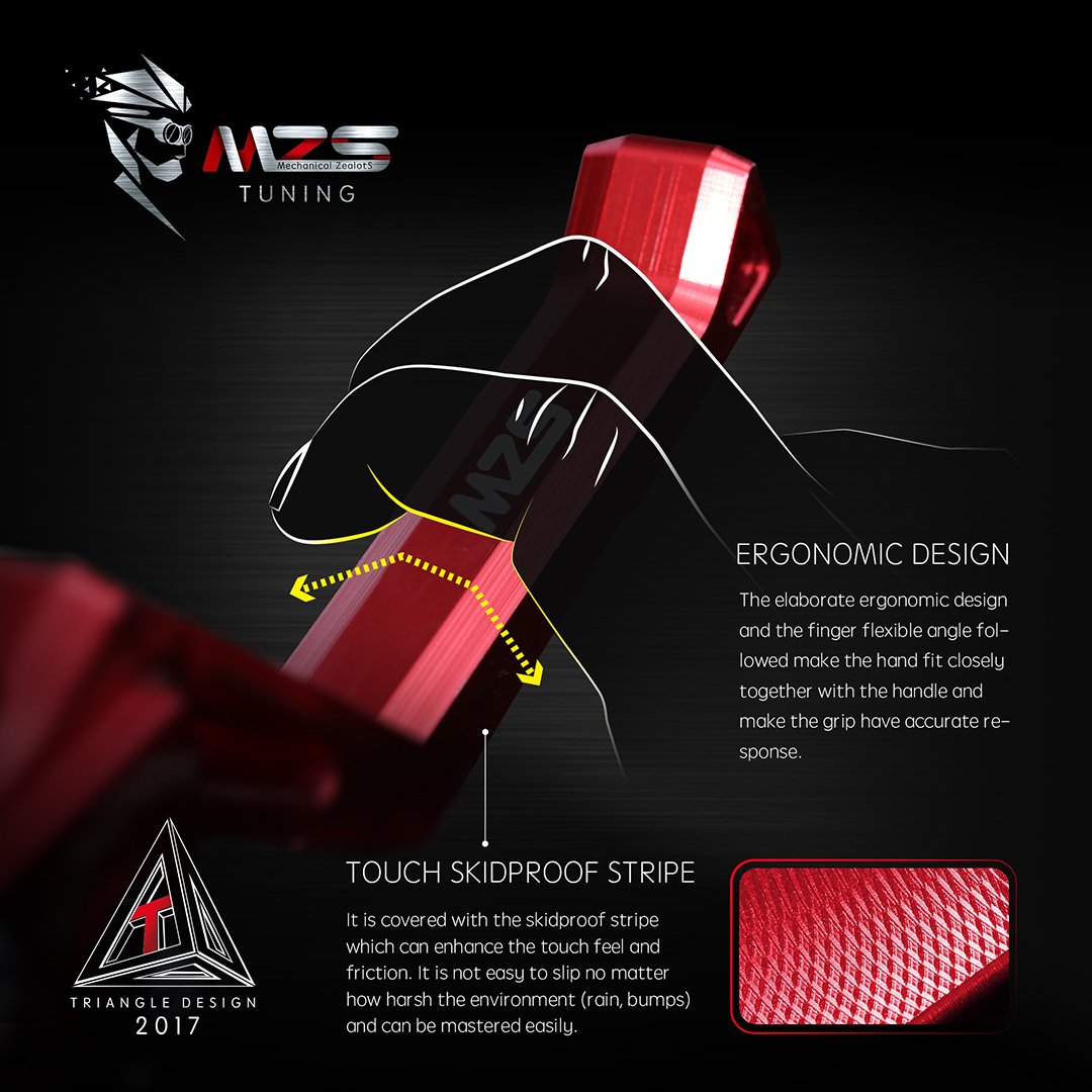 Mzs Motorcycle Clutch Brake Levers Short Adjustable Cnc Red Compatible With Cbr 600 F2 F3 F4 F4I / Vtx1300 / Cb750 / Magna 750 /