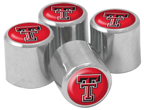 Ncaa Texas Tech Red Raiders Metal Tire Valve Stem Caps, 4-Pack
