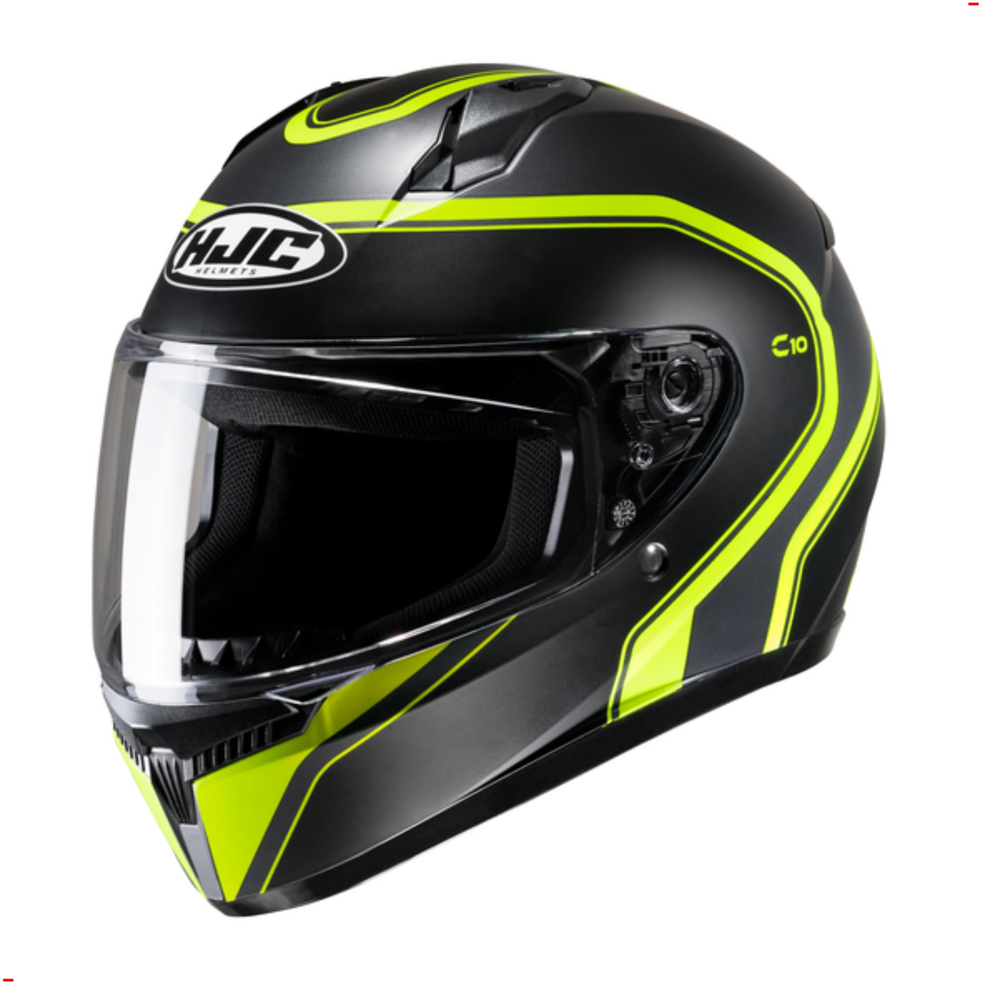 HJC C10 ELIE Full Face Motorcycle Helmet with HJ-34P Pin-lock Shield, DOT Approved (MC3HSF, Large)