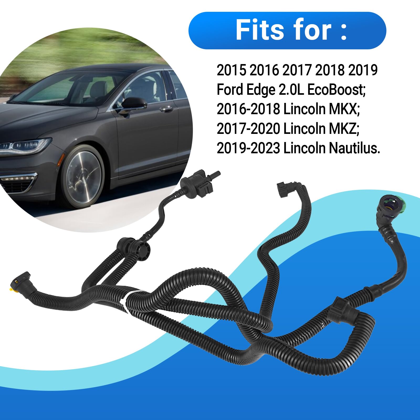 Automkt Vapor Canister Purge Valve for Ford Edge, Lincoln MKX/MKZ/Nautilus, Metal Alloy, Black, Model AUTOLX-186
