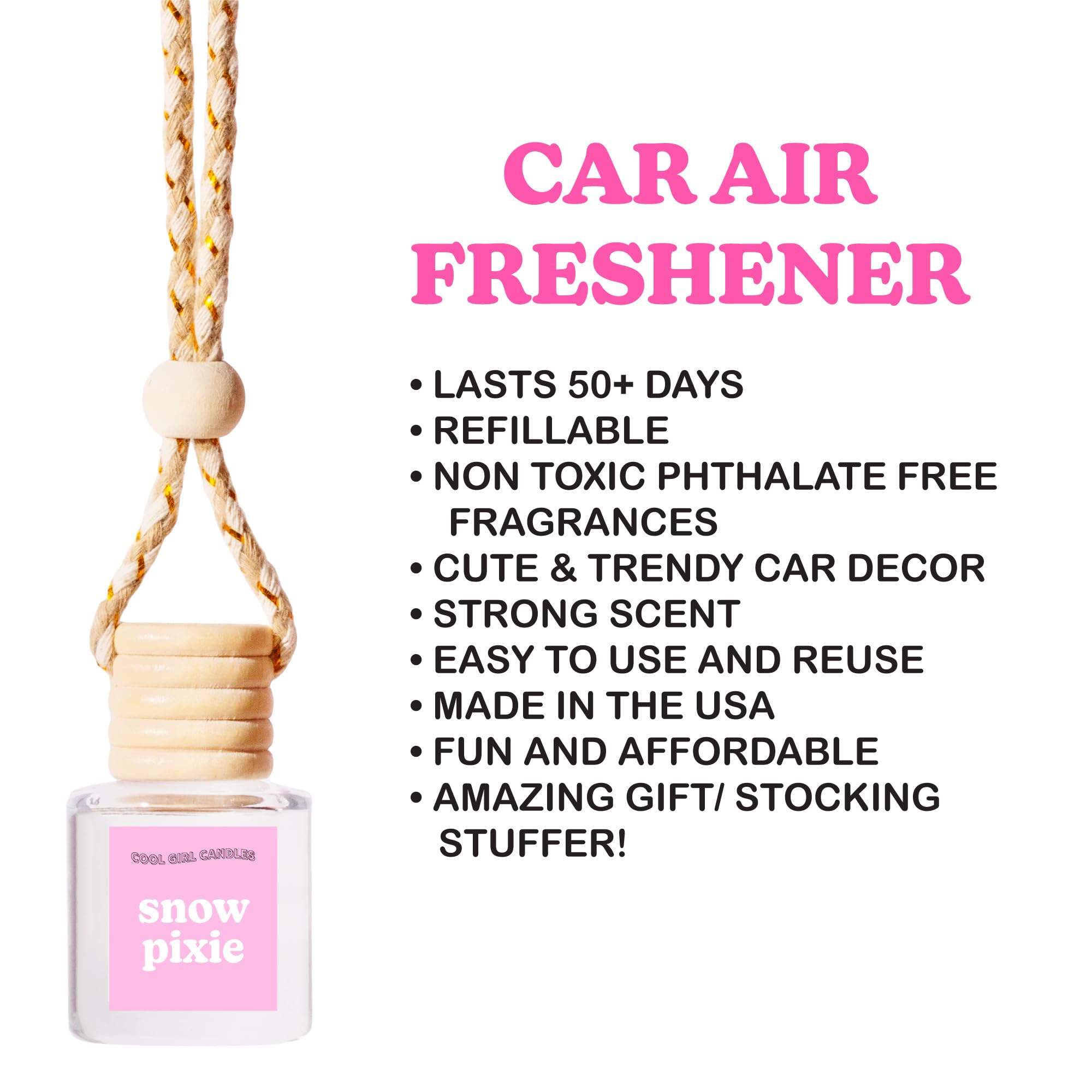 Coolgirlcandles Pistachio Salted Caramel Hanging Car Air Freshener And Essential Oil Diffuser - Automobile Aromatherapy Diffuser