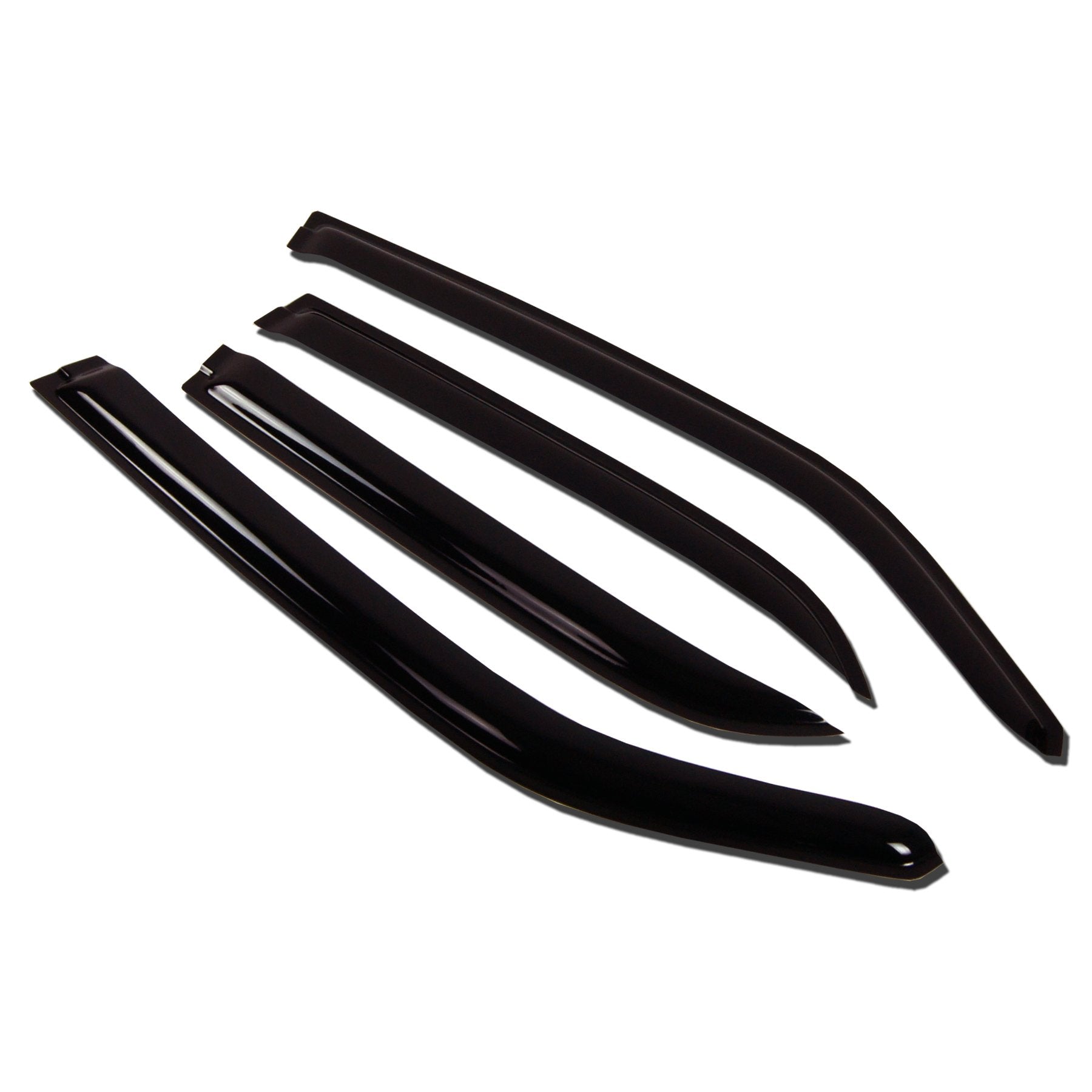 TuningPros WV-274 Window Visor Deflector Rain Guard Dark Smoke 4-pc Set