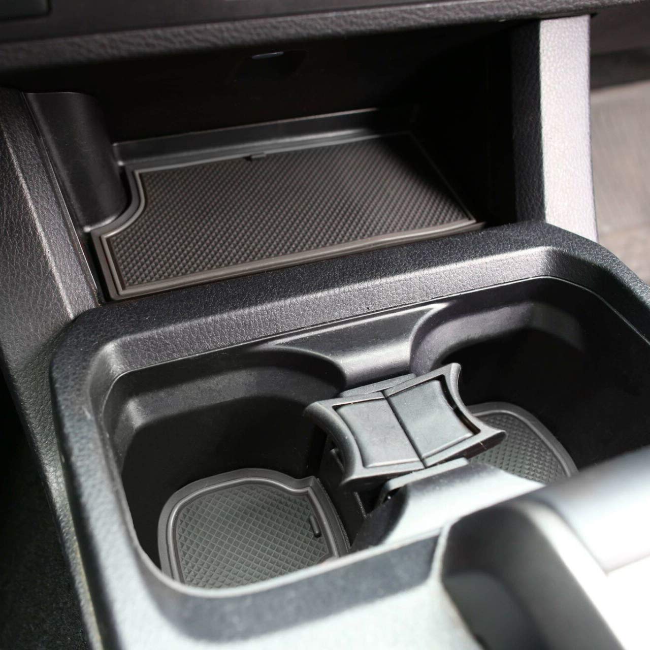 Jdmcar Liner Accessories Compatible With 2023 2022 Toyota Tacoma 2016 2017 2018 2019 2020 2021 Custom Fit Cup And Door Center Console Inserts (Double Cab,Gray Trim)