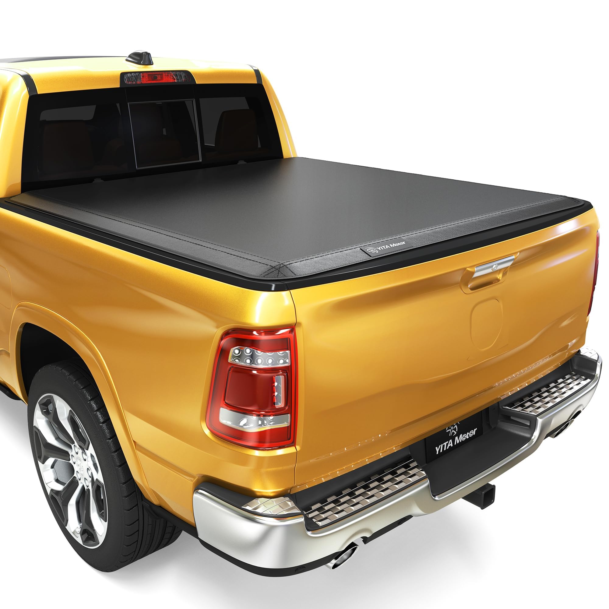 Yitamotor Soft Quad-Fold Tonneau Cover Fits For Dodge Ram 1500 5.7Ft Bed 2009-2025 (Inclu. Classic & New) Without Rambox