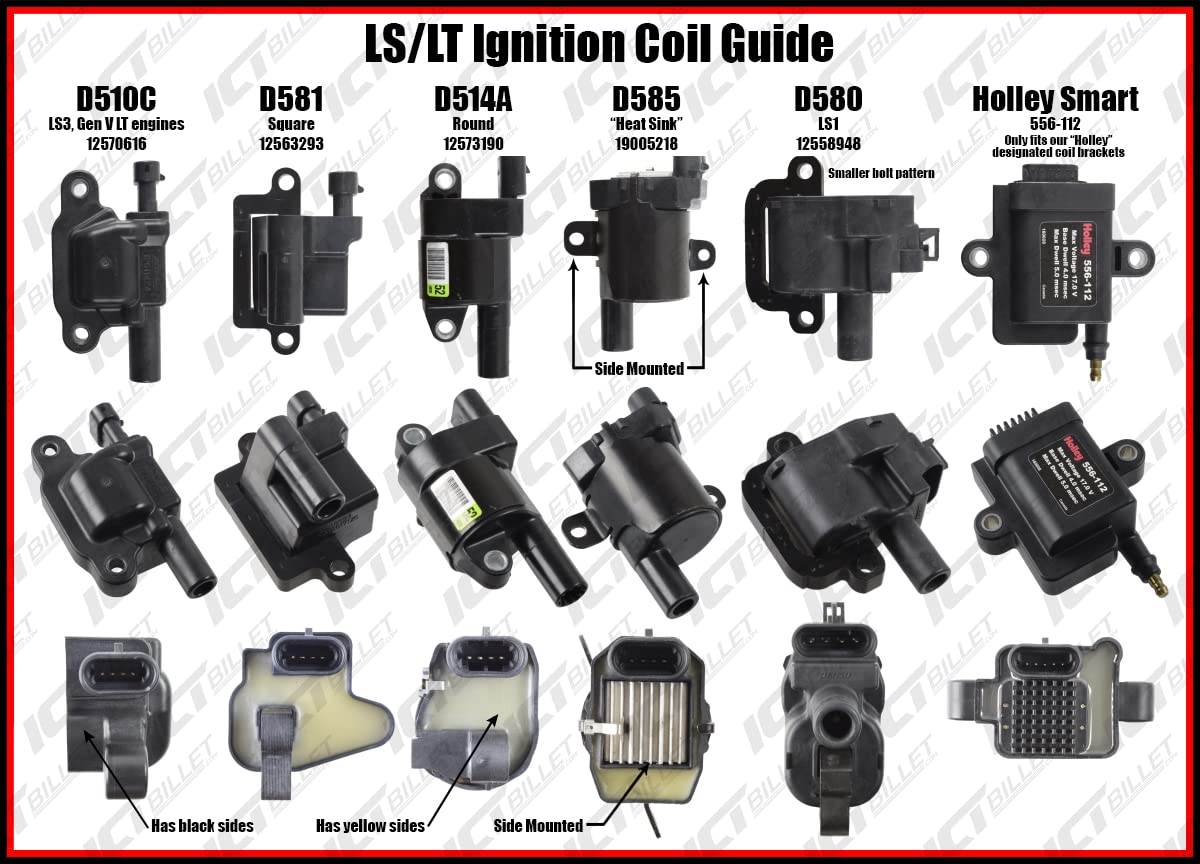 Ict Billet Ls Truck Square - Remote Mount Coil Relocation Brackets - D581 Lsx Swap 551583