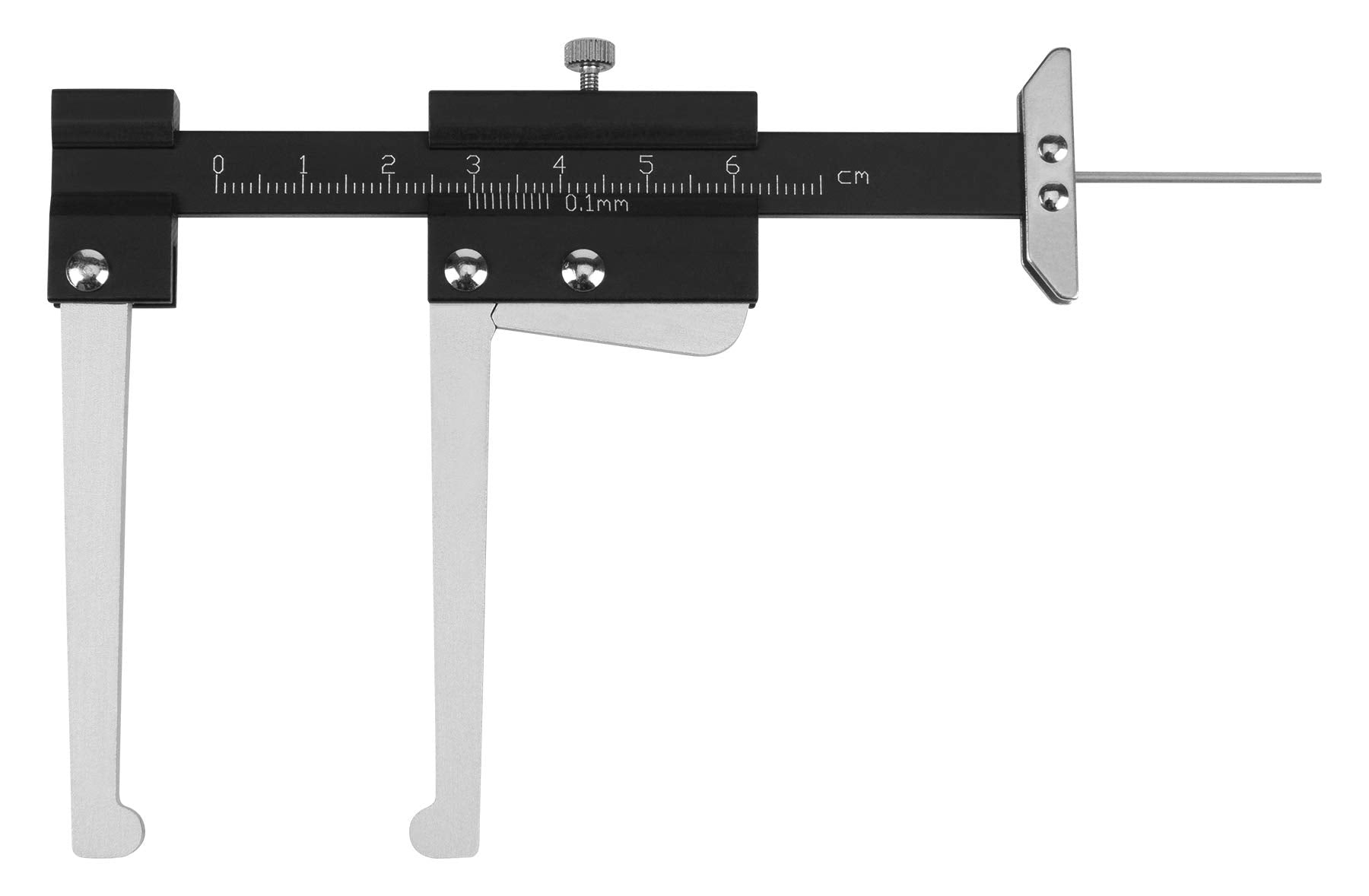 Performance Tool W80628 Brake Rotor Caliper And Tire Tread Depth Gauge With Metric Scale, Lever Action Floating Jaw, And T-Base For Most Vehicles