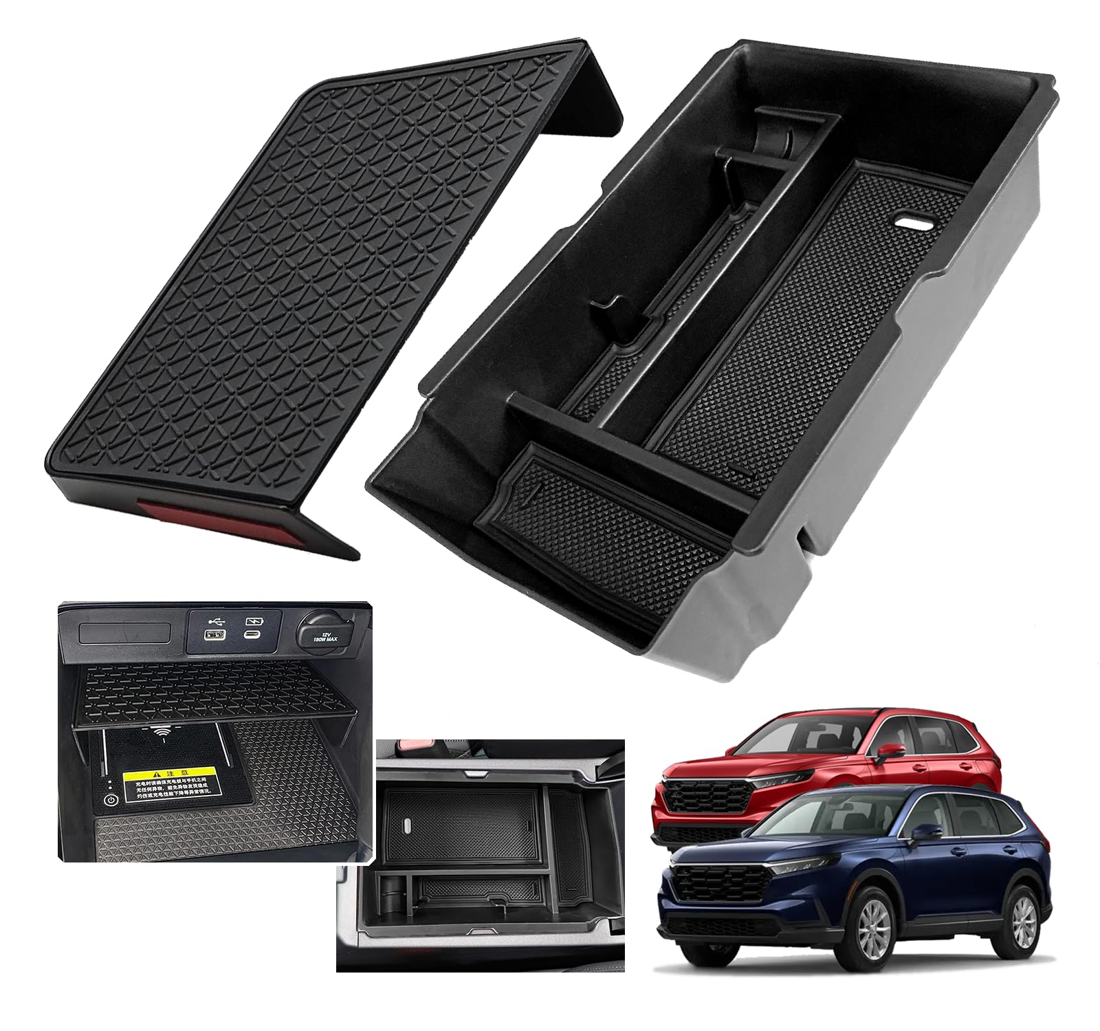 Xxciwp 2024 Honda Cr-V Crv Hybrid Accessories Center Console Organizer Tray For 2024 2023 Honda Cr-V (Hybrid) Console Organizer