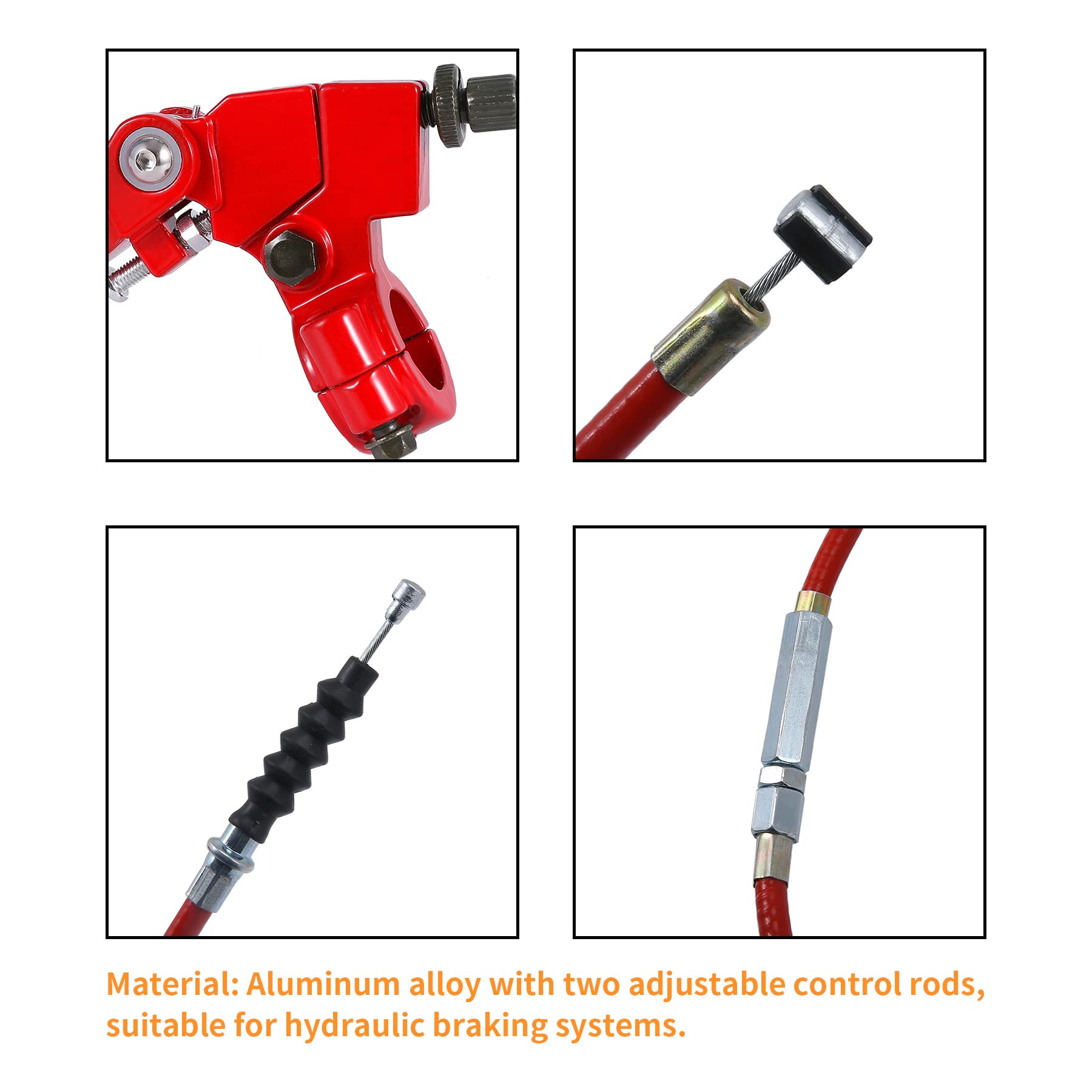 Stylemafia Red Folding Clutch Brake Lever & Cable for Apollo RFZ TaoTao SSR 110 125 Thumpstar 50cc 150cc - 7/8 Handlebars