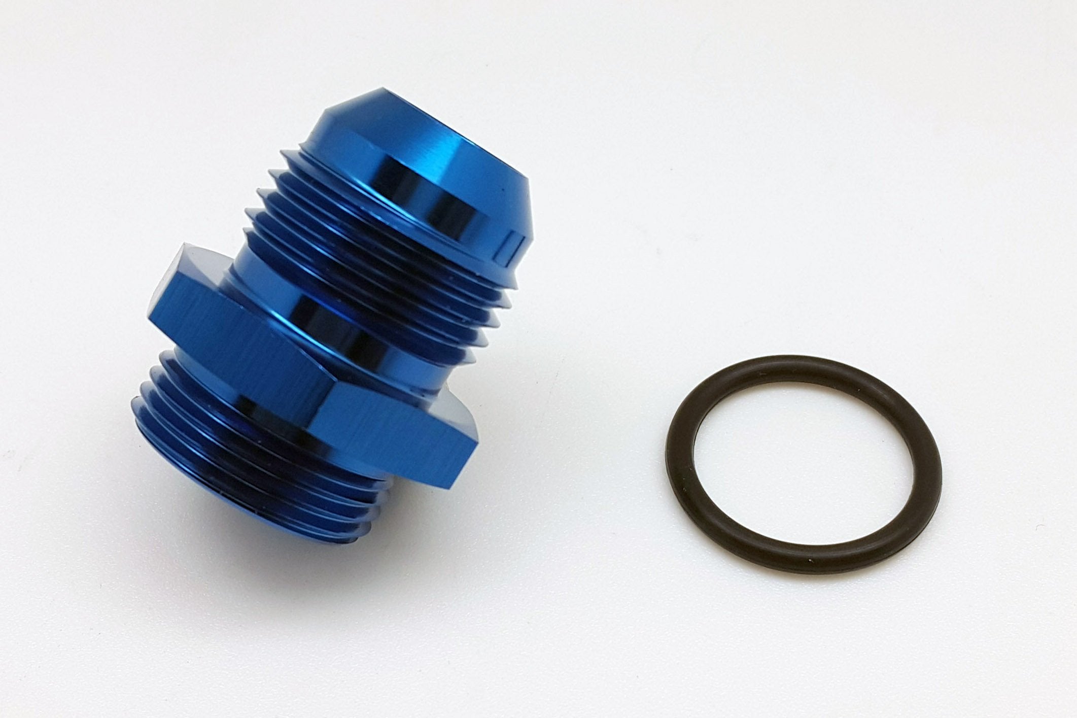 Autobahn88 Aluminum Anodized Hose End Fitting - AN Male Flare to Male O-Ring Boss (ORB), Straight AN8 to AN6 (Blue)